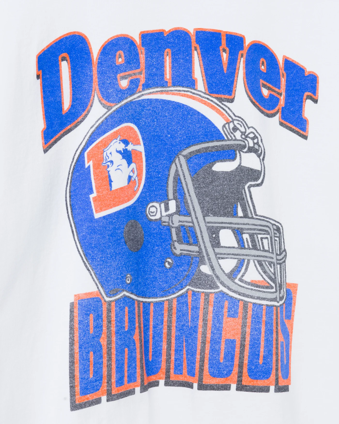 Denver Broncos Throwback Helmet Flea Market Tee - Image 4