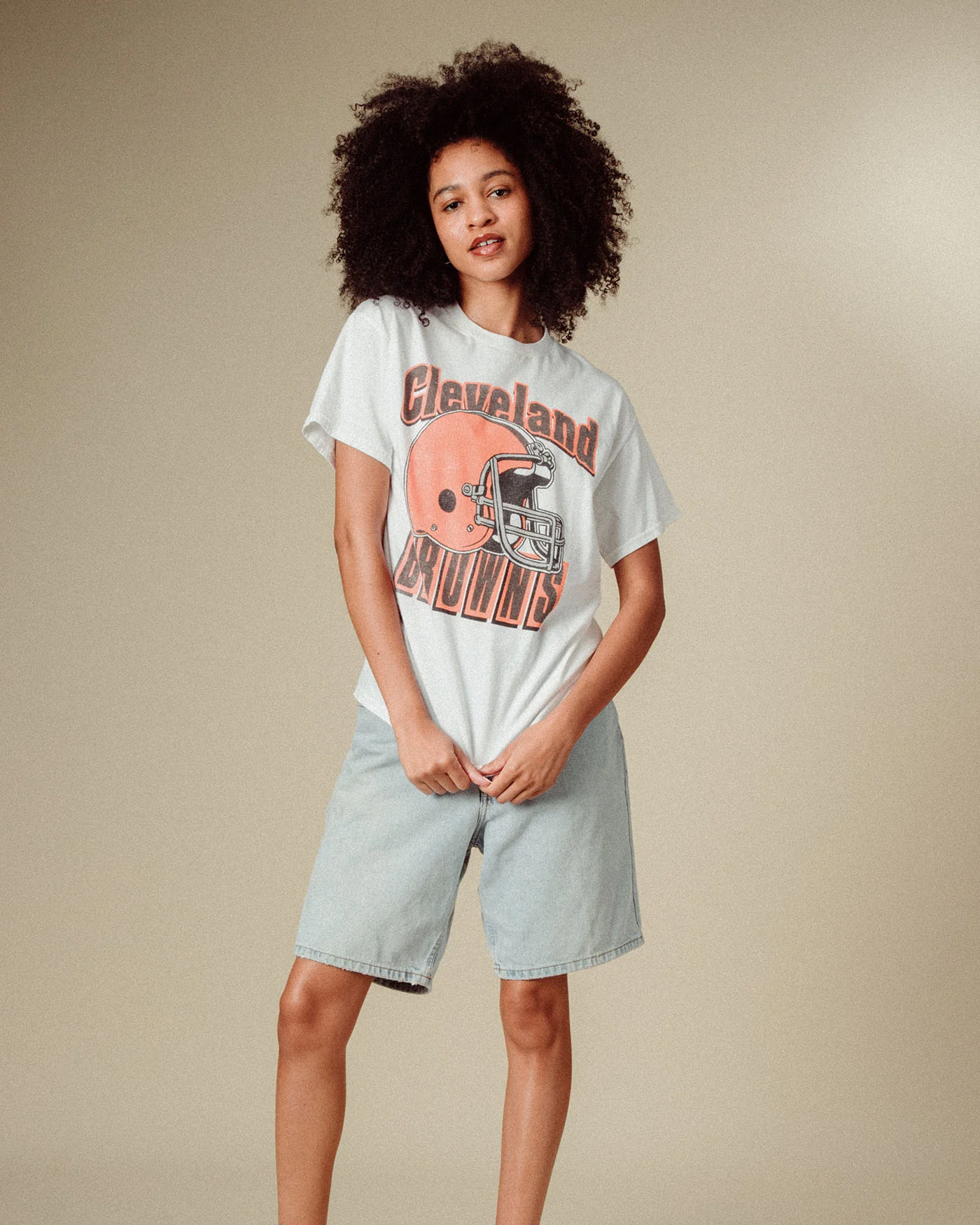 Cleveland Browns Throwback Helmet Flea Market Tee - Image 2