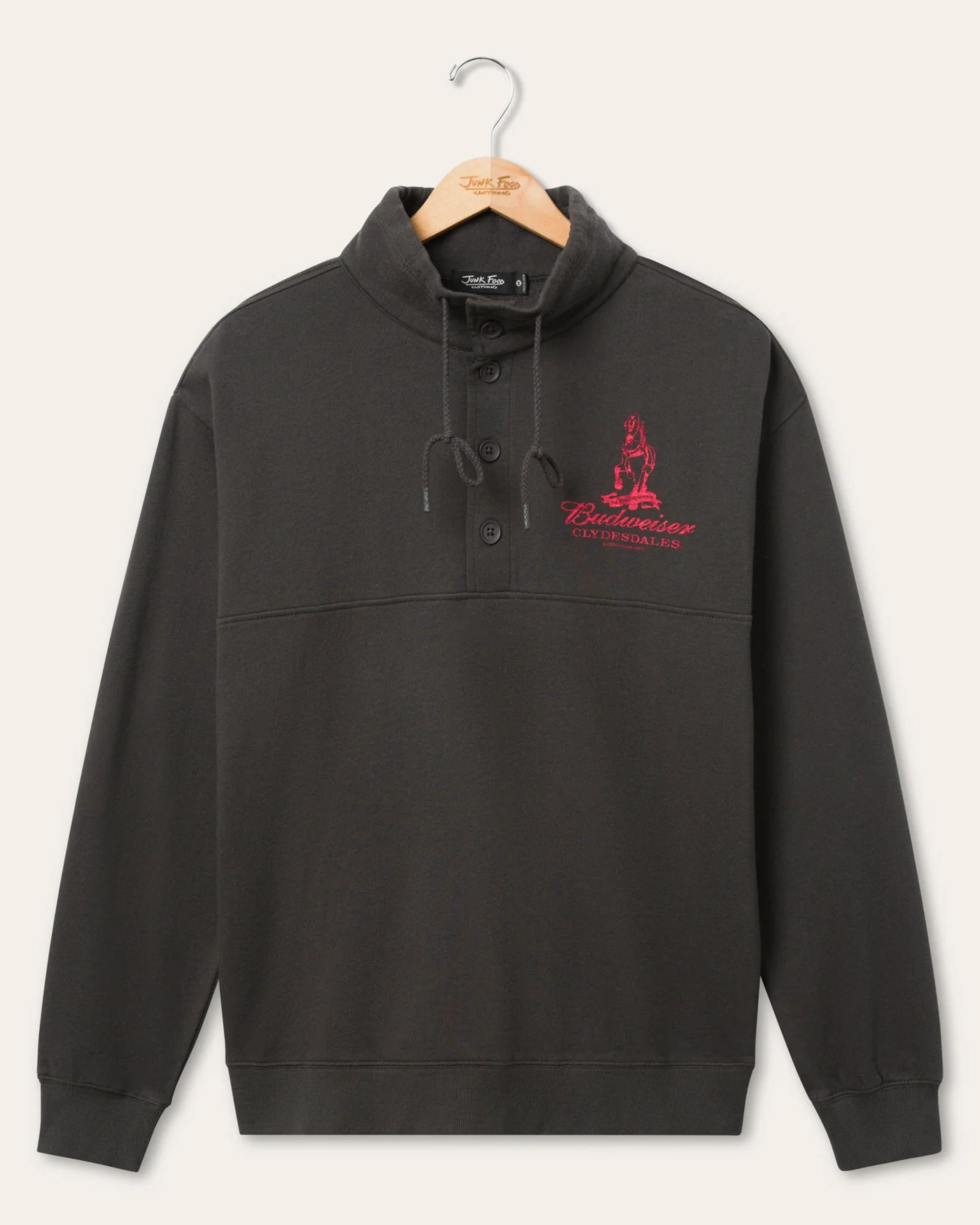 Budweiser Mock Neck Button Up Fleece