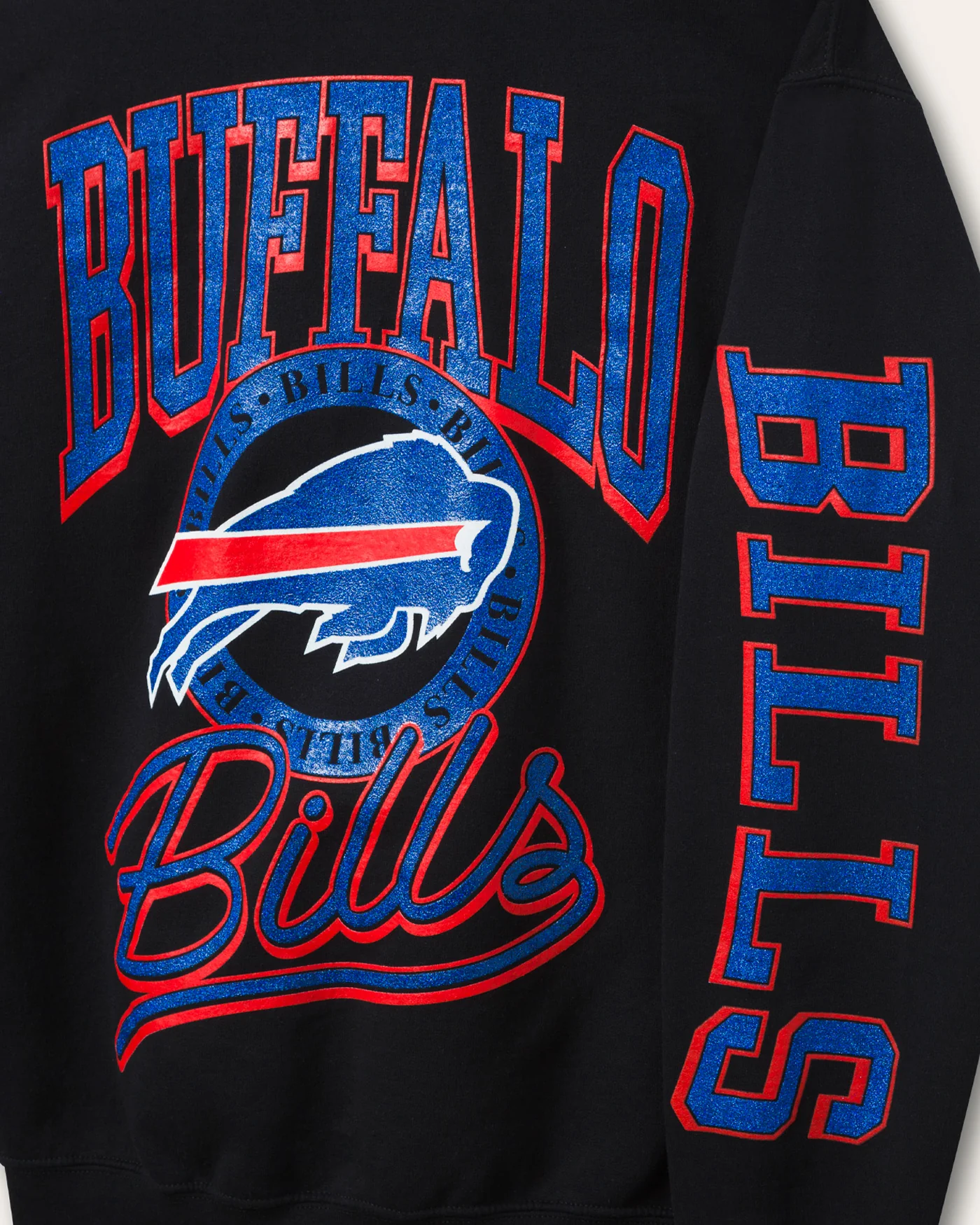 Buffalo Bills Glitter Flea Market Crew Fleece - Image 3