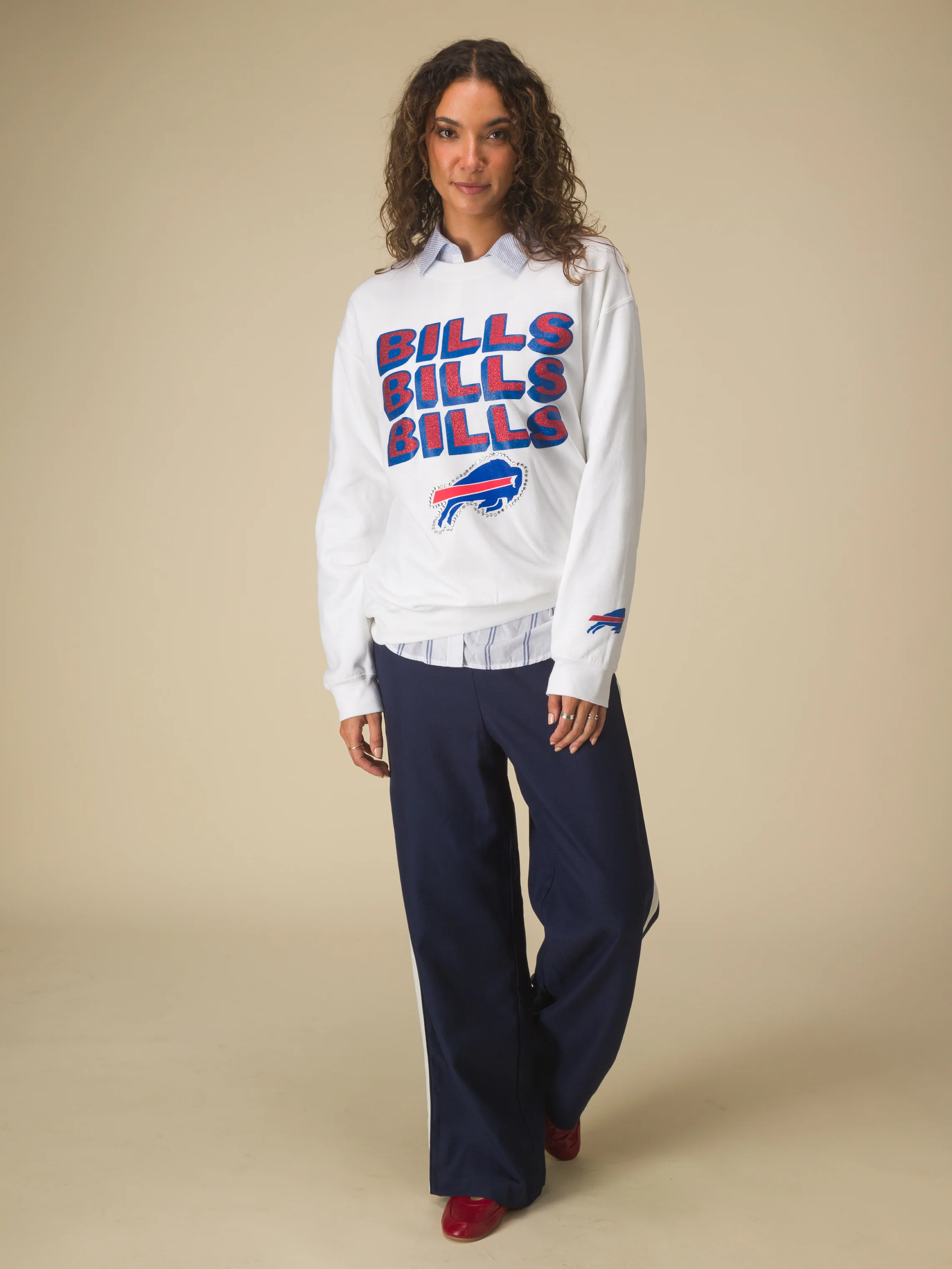 Buffalo Bills Repeat Bling Flea Market Crew Fleece - Image 2