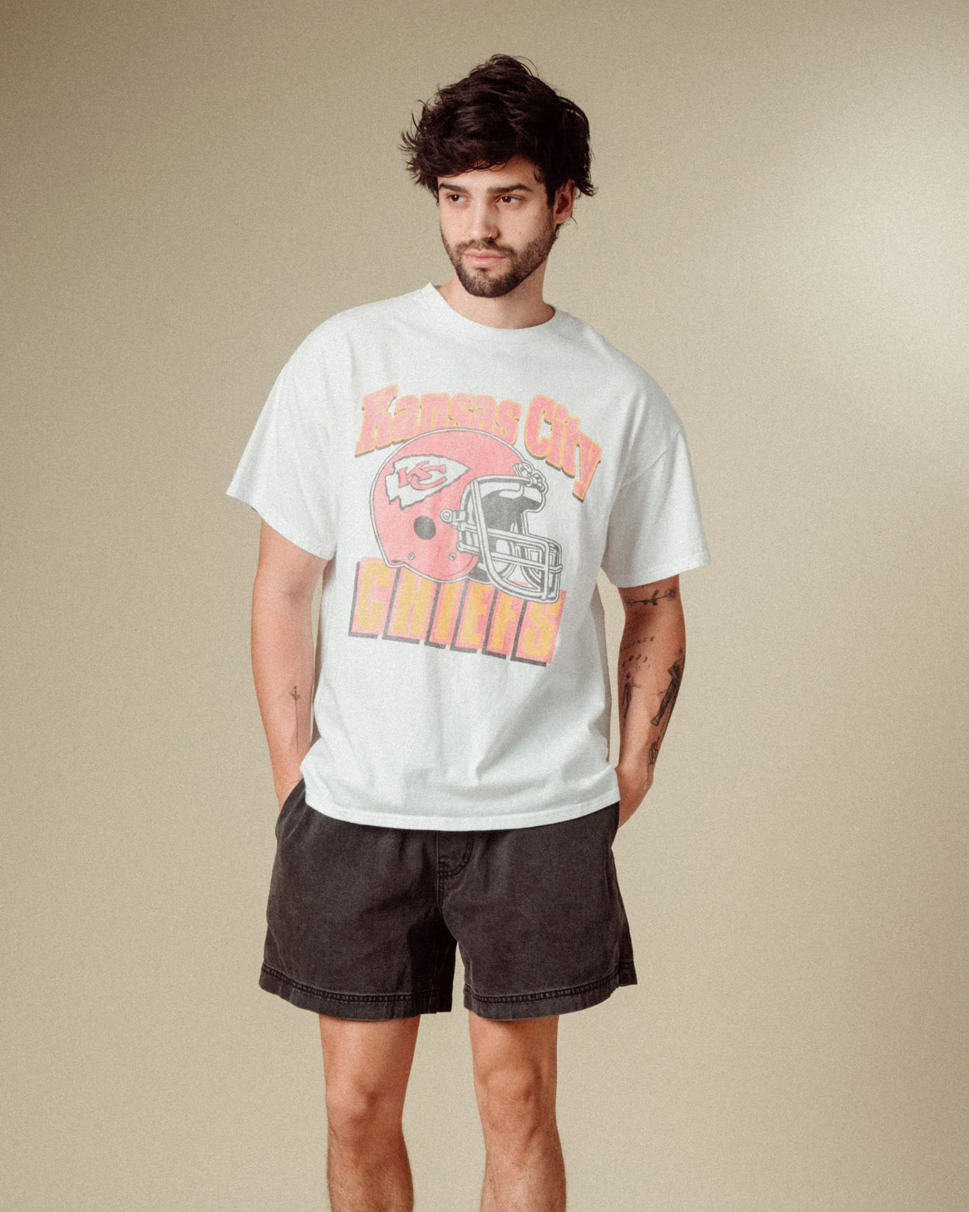 Kansas City Chiefs Throwback Helmet Flea Market Tee - Image 2