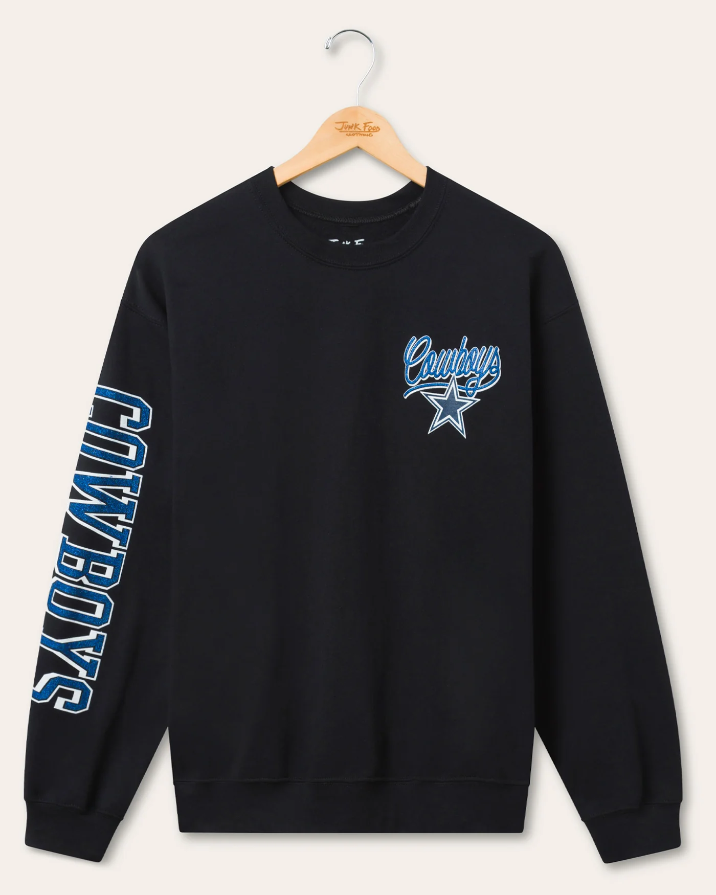 Dallas Cowboys Glitter Flea Market Crew Fleece