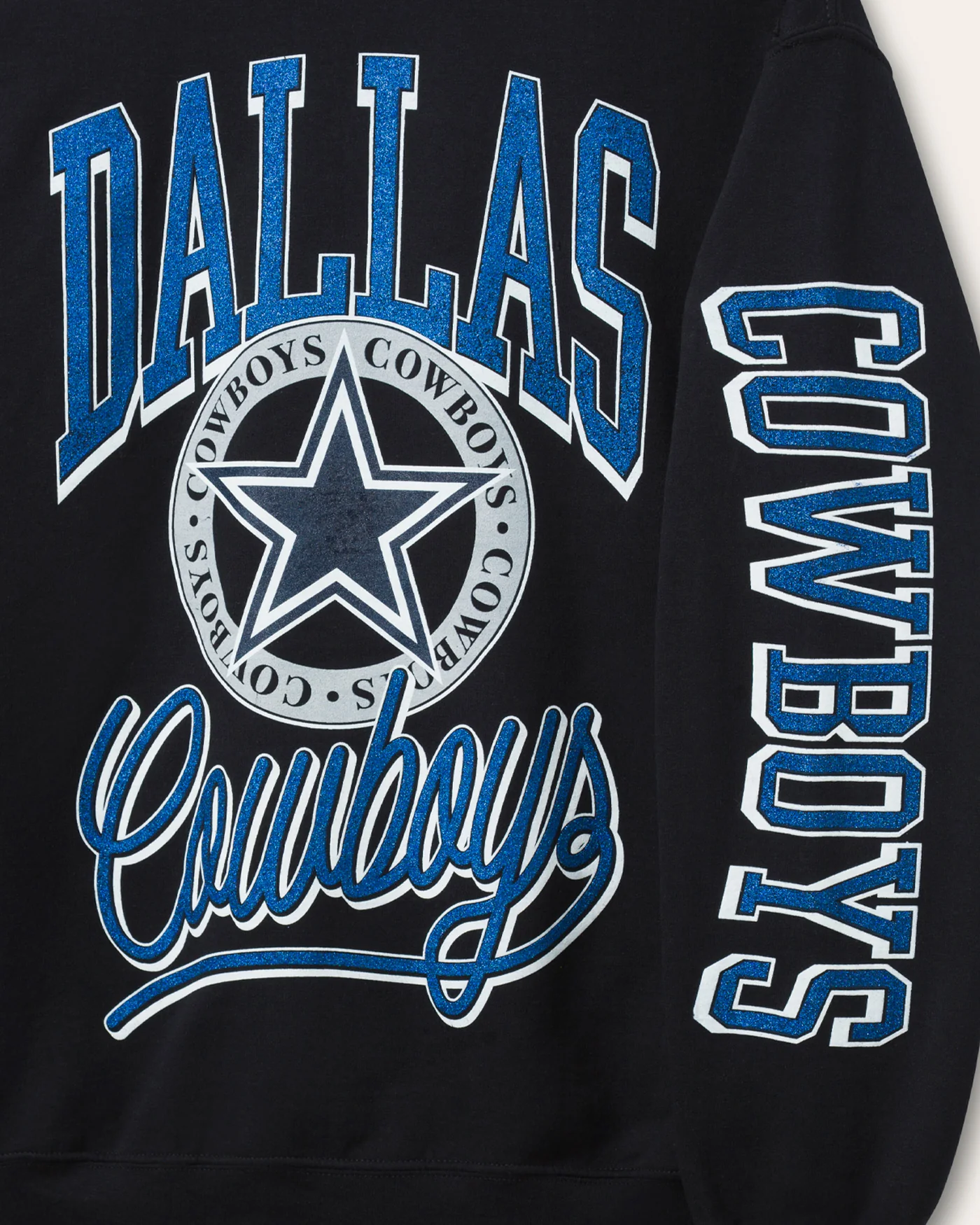 Dallas Cowboys Glitter Flea Market Crew Fleece - Image 3