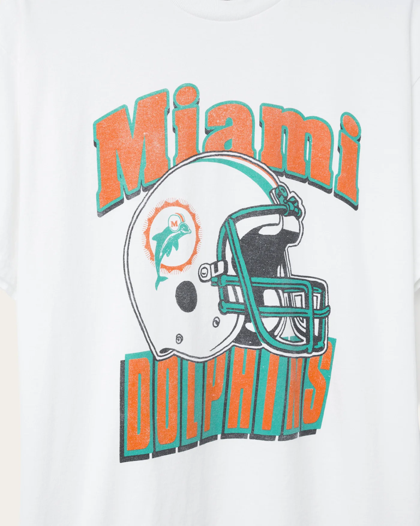 Miami Dolphins Throwback Helmet Flea Market Tee - Image 5
