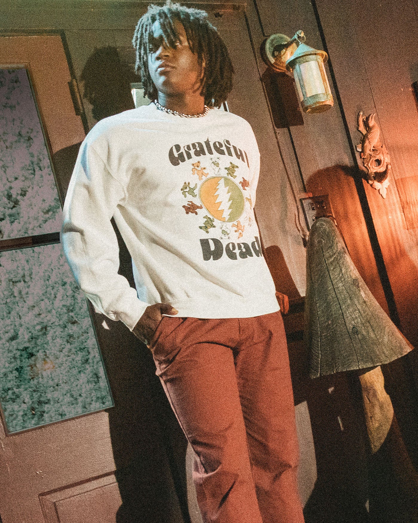 Grateful Dead Bear Ring Flea Market Crew Fleece - Image 2