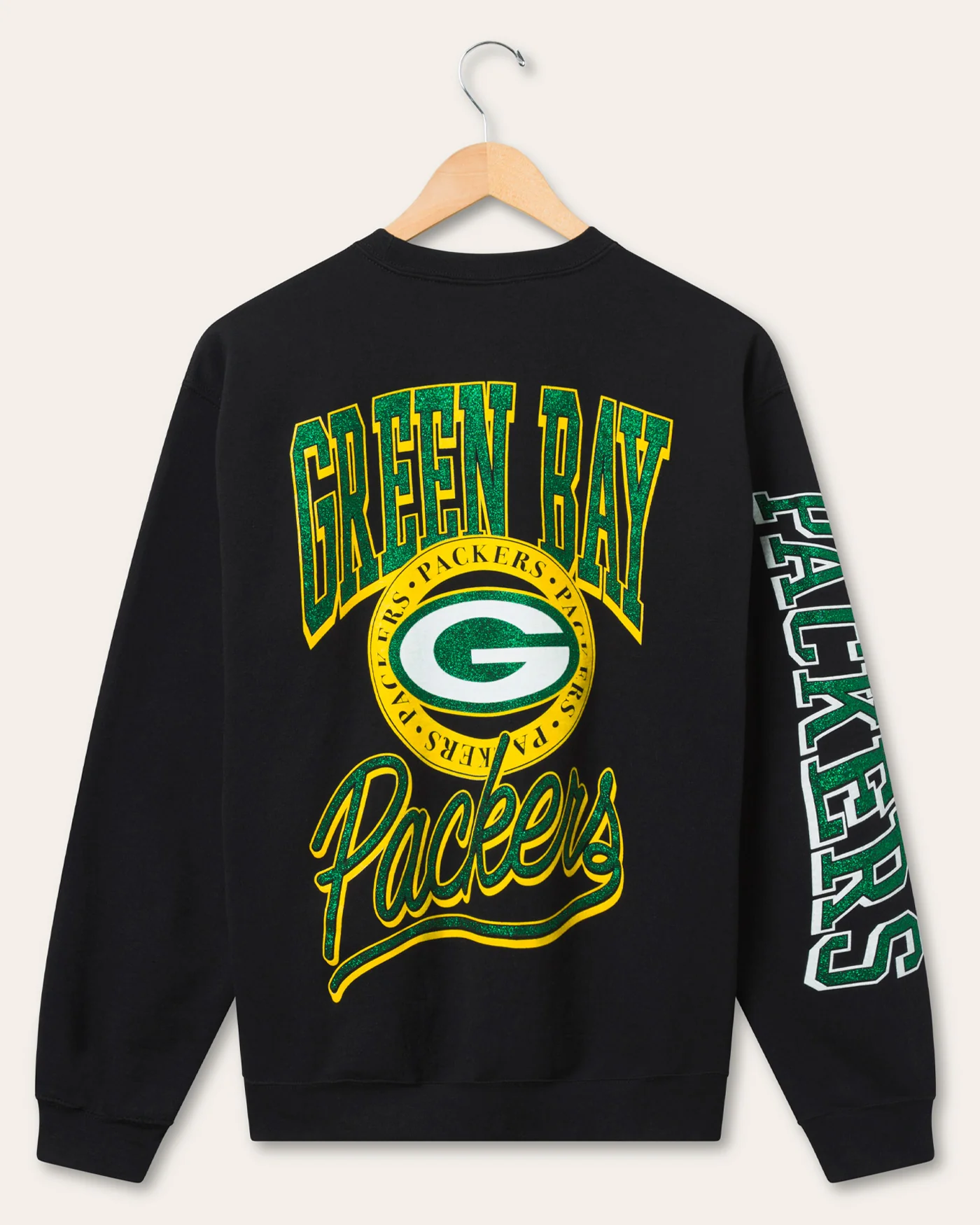 Green Bay Packers Glitter Flea Market Crew Fleece - Image 2
