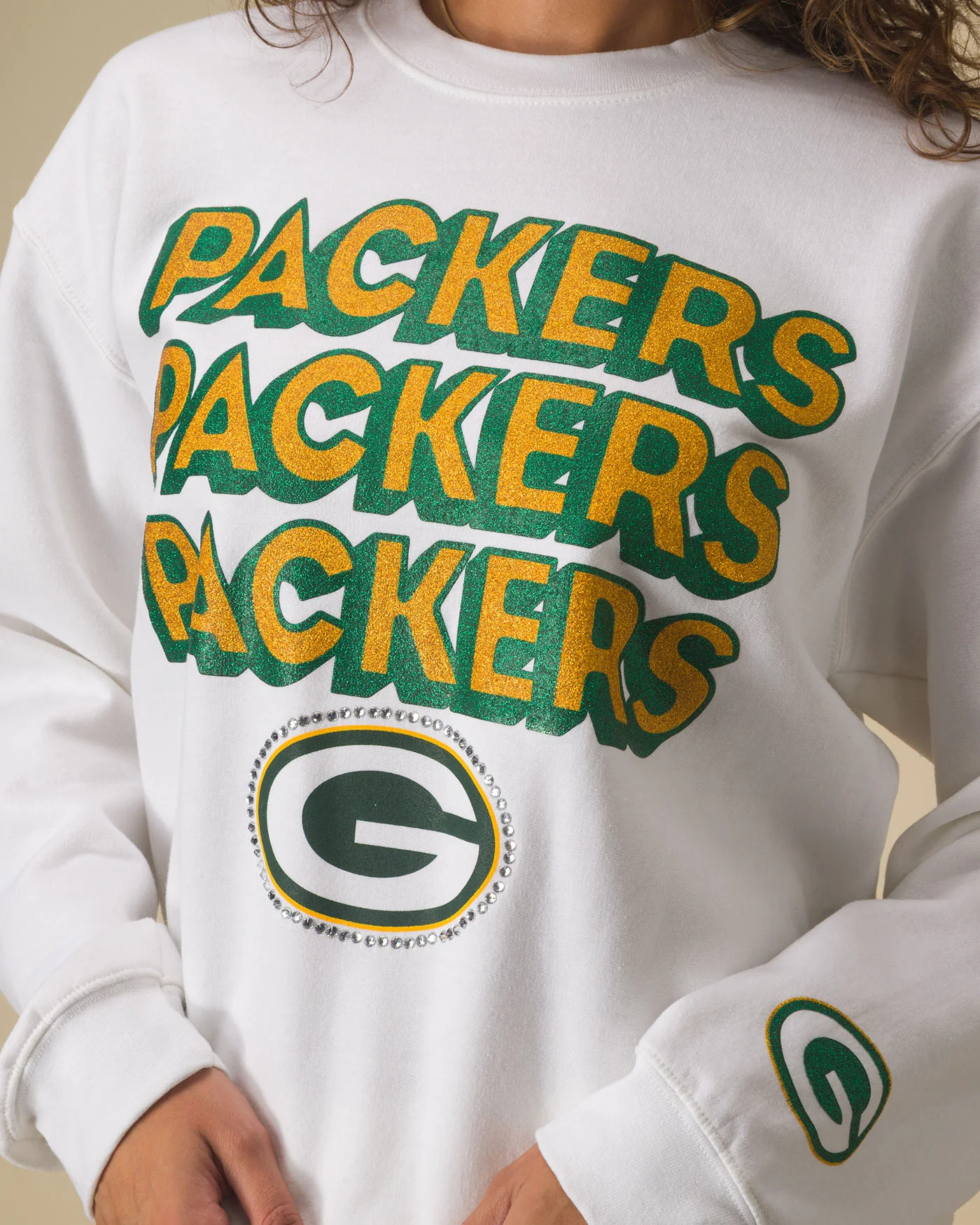 Green Bay Packers Repeat Bling Flea Market Crew Fleece - Image 2