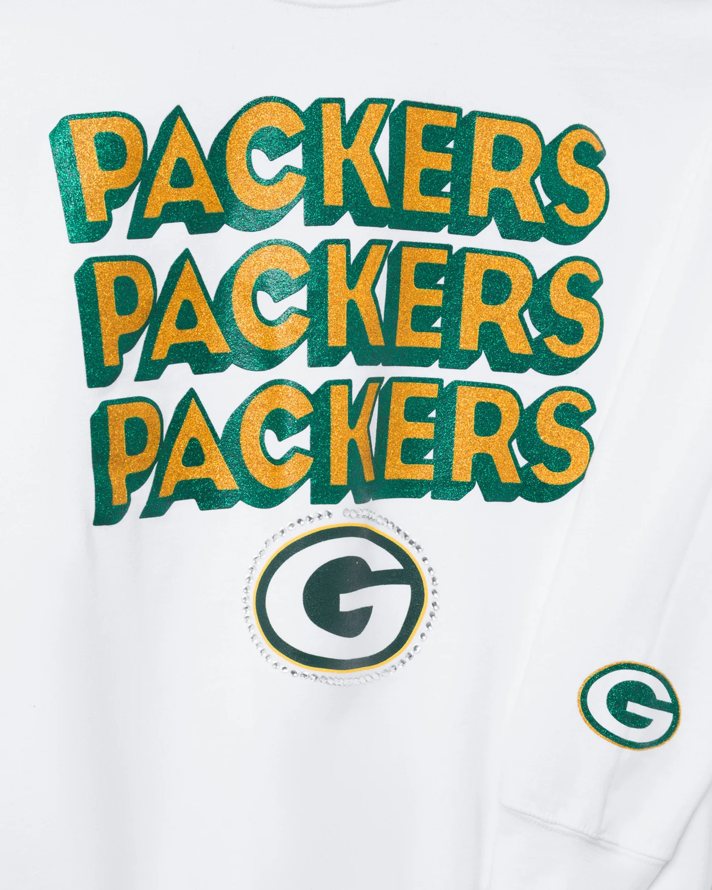 Green Bay Packers Repeat Bling Flea Market Crew Fleece - Image 5