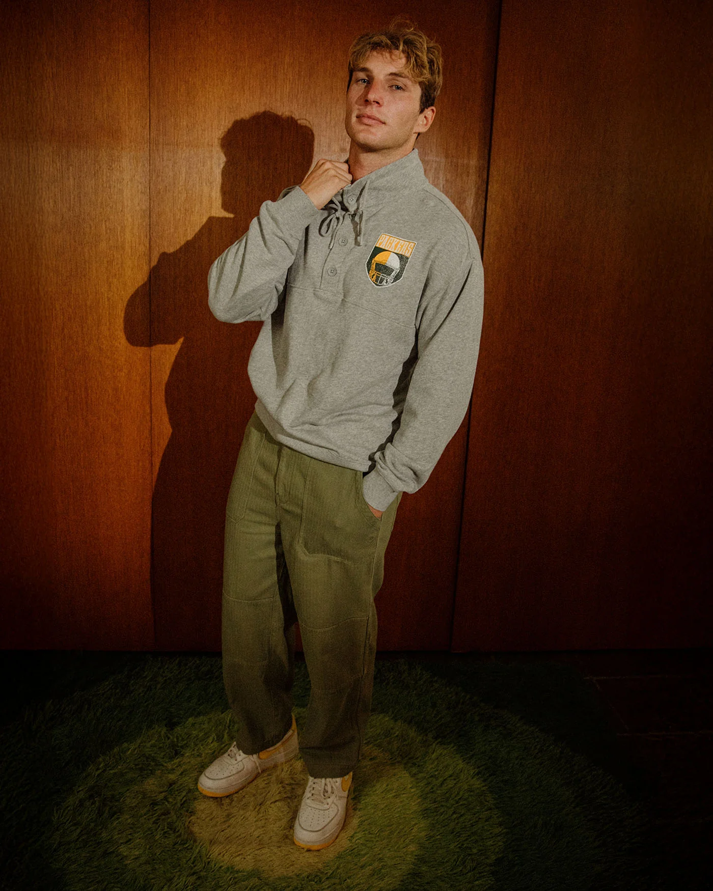 Green Bay Packers Slant Button Up Fleece - Image 3