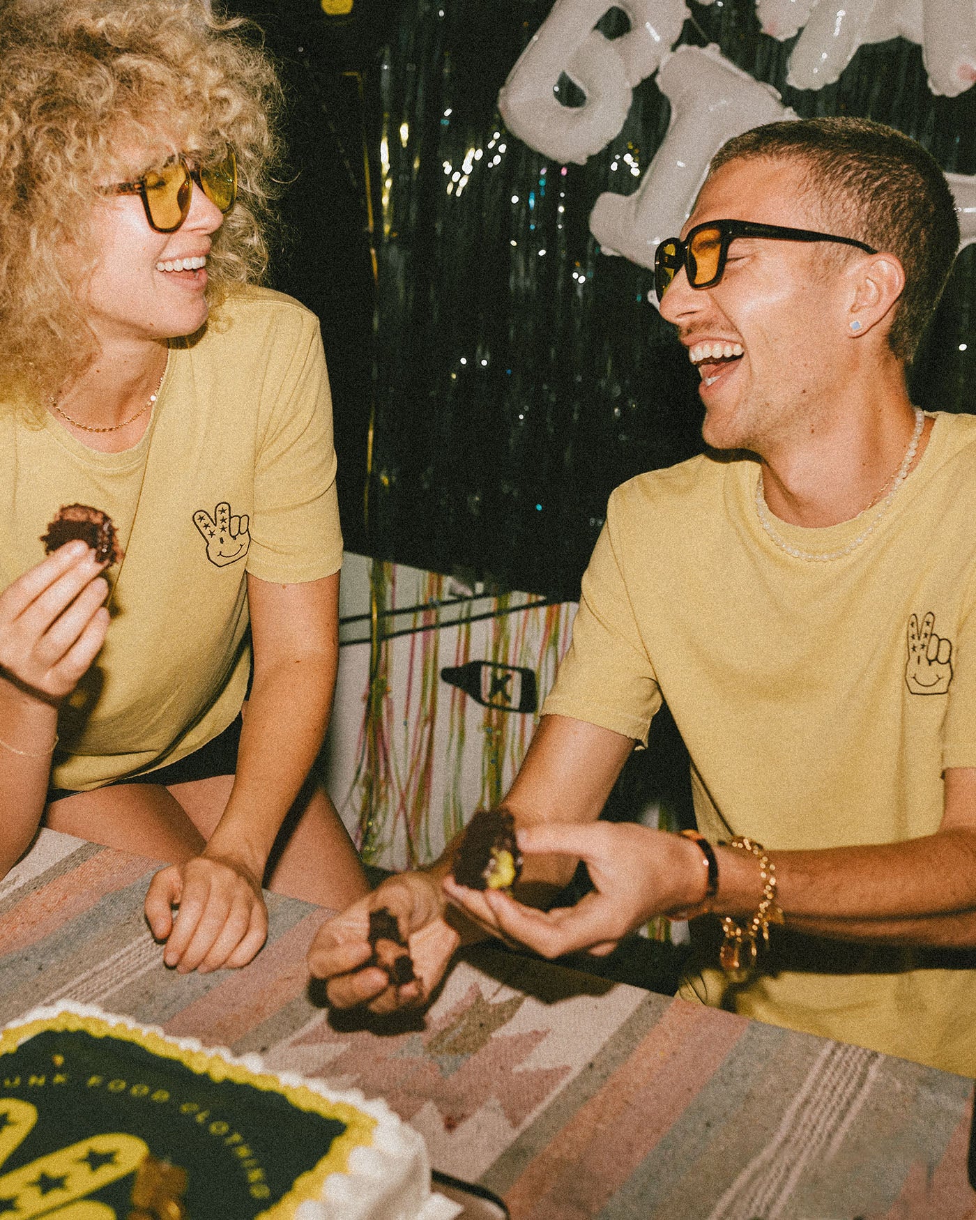 JF Peace + Smiles Logo Embroidered Vintage Tee - Image 3