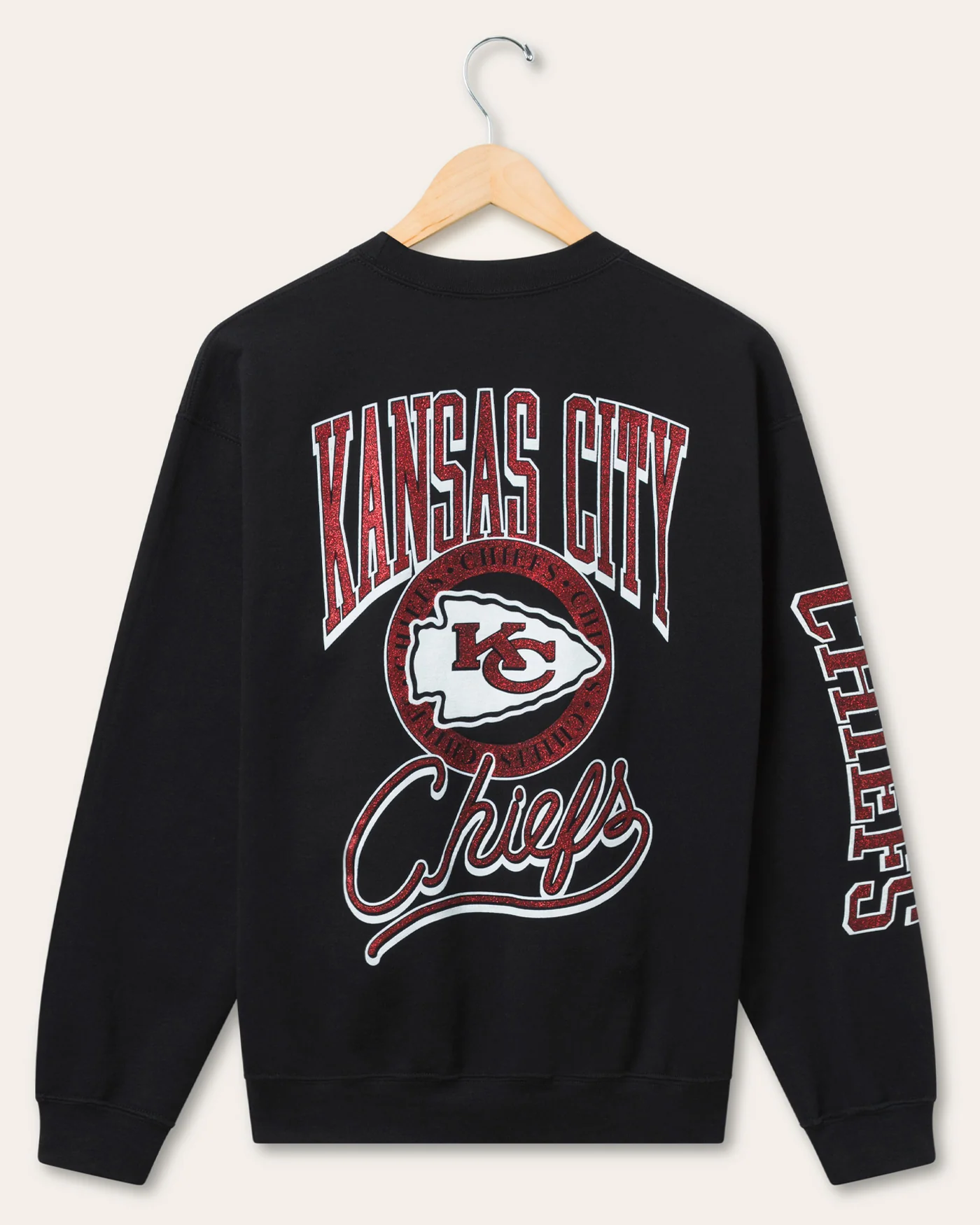 Kansas City Chiefs Glitter Flea Market Crew Fleece - Image 2