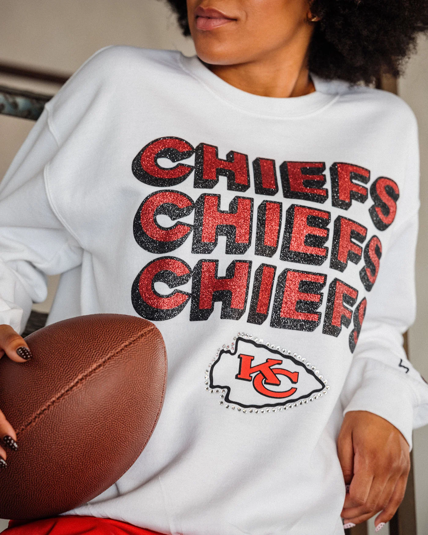 Kansas City Chiefs Repeat Bling Flea Market Crew Fleece - Image 3