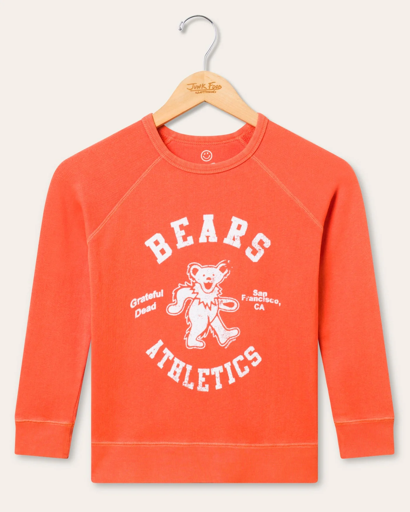 Kids Grateful Dead Bears Athletic Flocked Raglan Fleece
