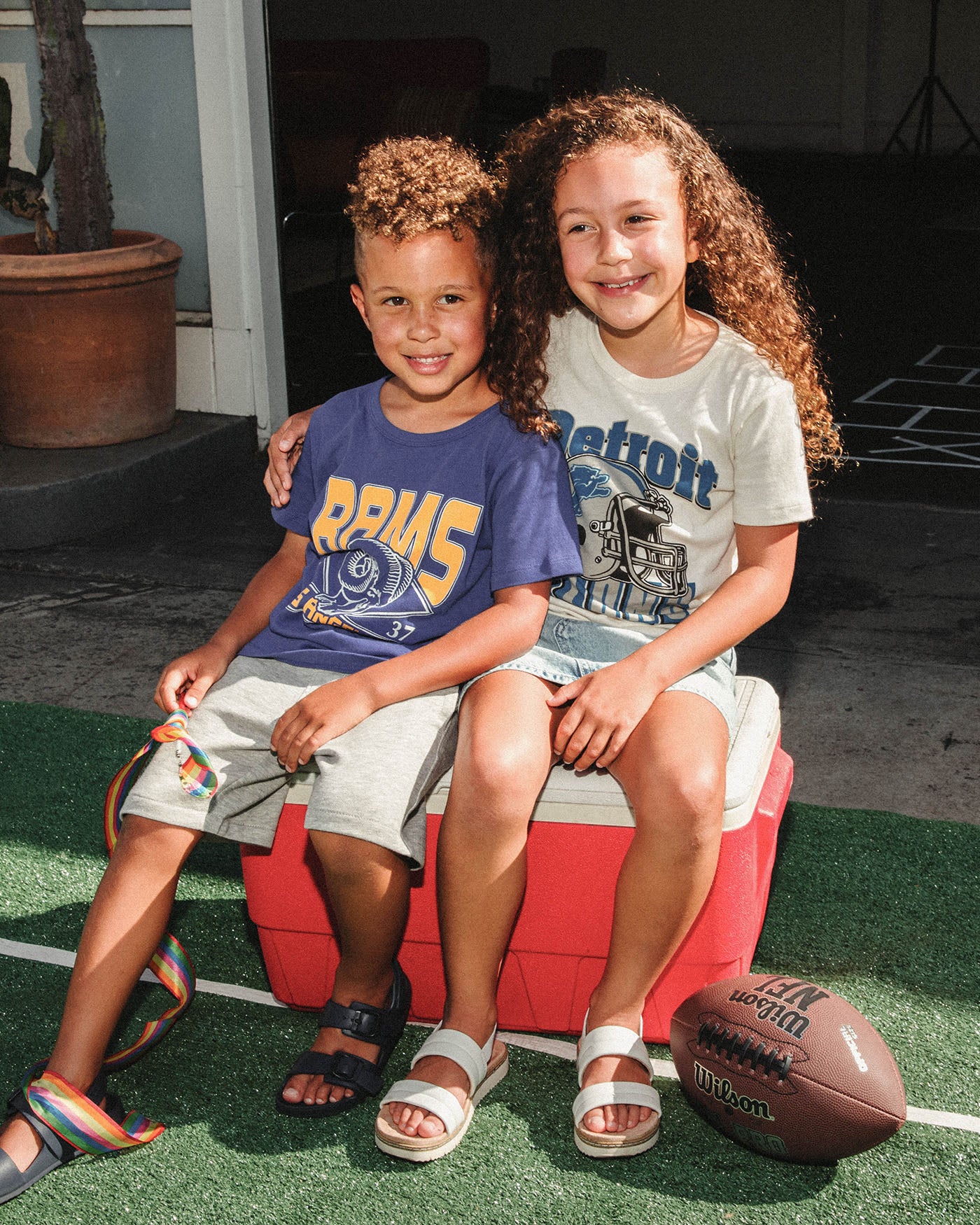 Kids Detroit Lions Helmet Tee - Image 3