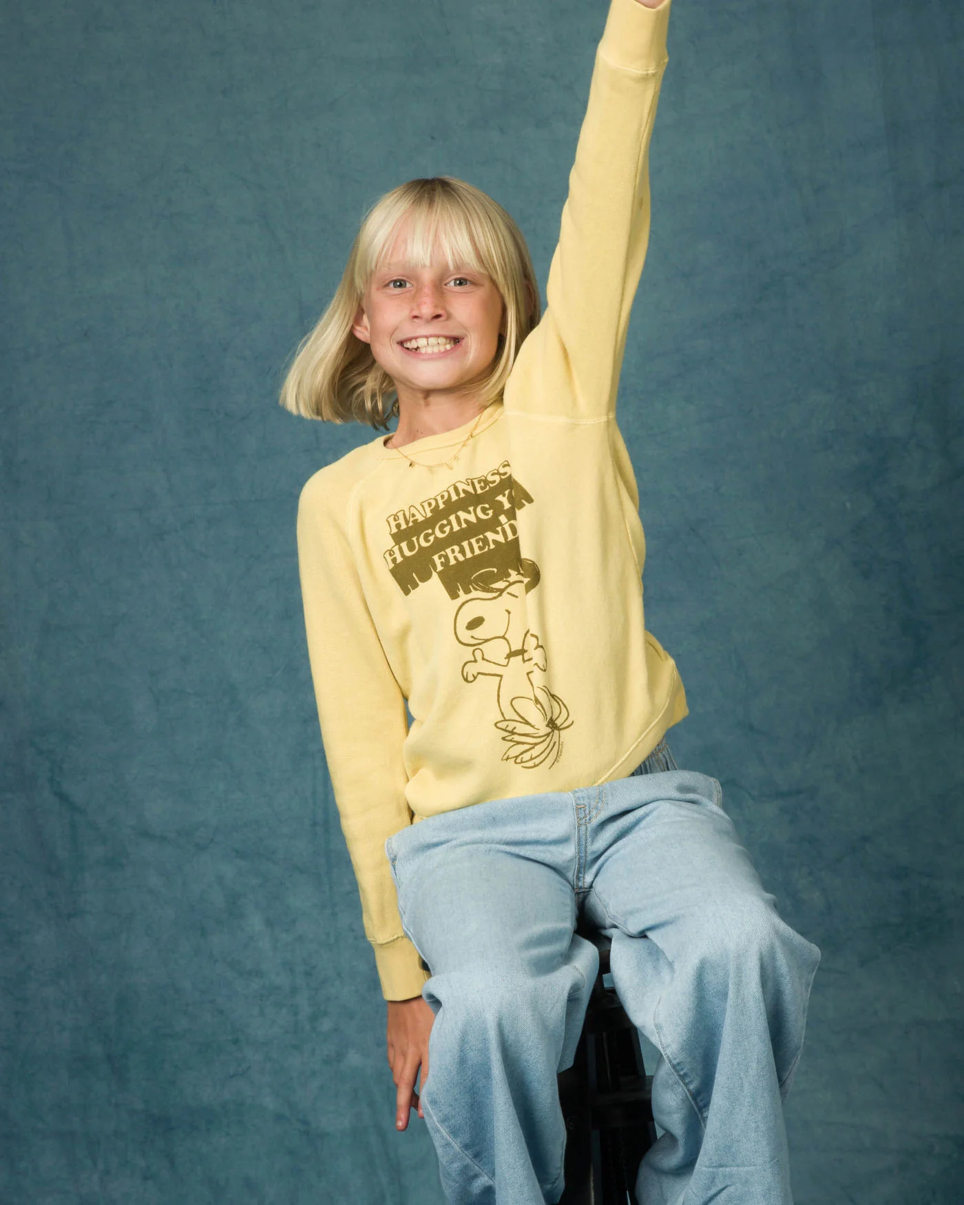 Kids Peanuts Hugging Your Friends Raglan Fleece - Image 3