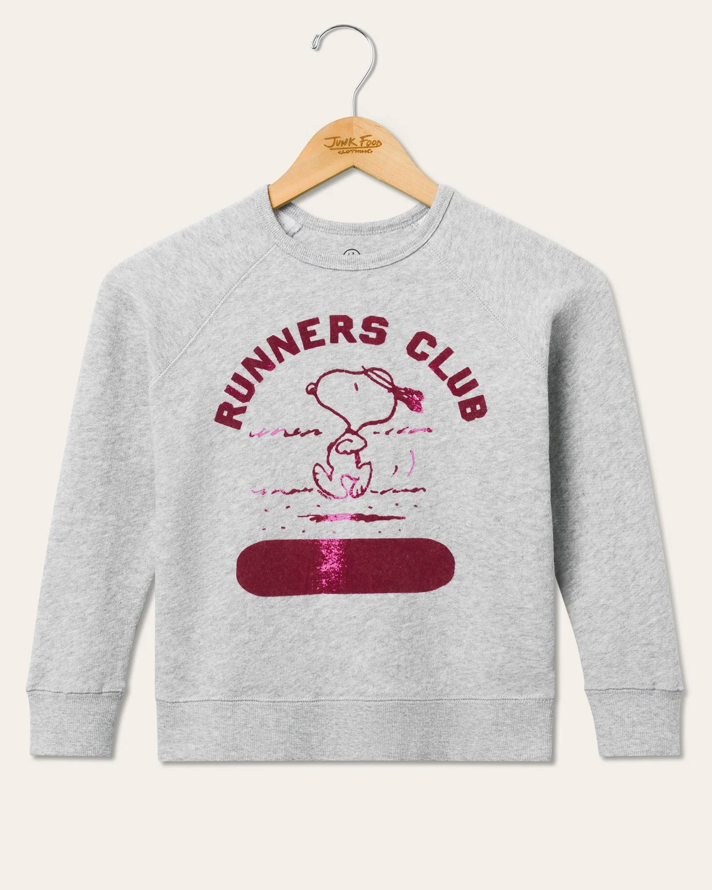 Kids Snoopy Runners Club Flocked Raglan Fleece
