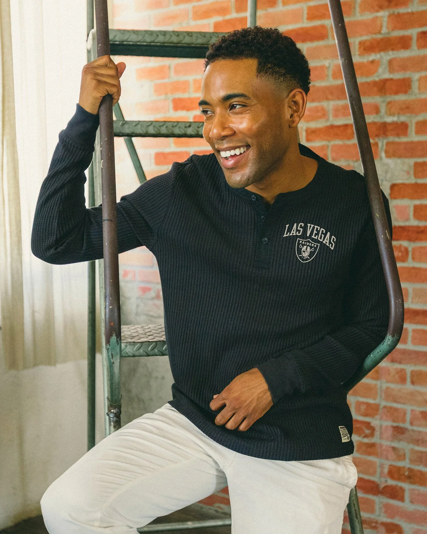 NFL Las Vegas Raiders Thermal Henley Long Sleeve - Image 2