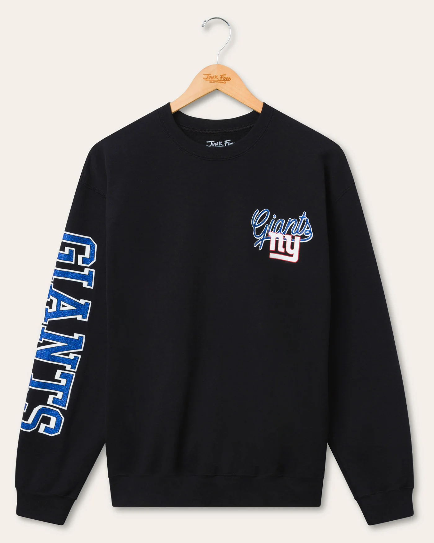 New York Giants Glitter Flea Market Crew Fleece