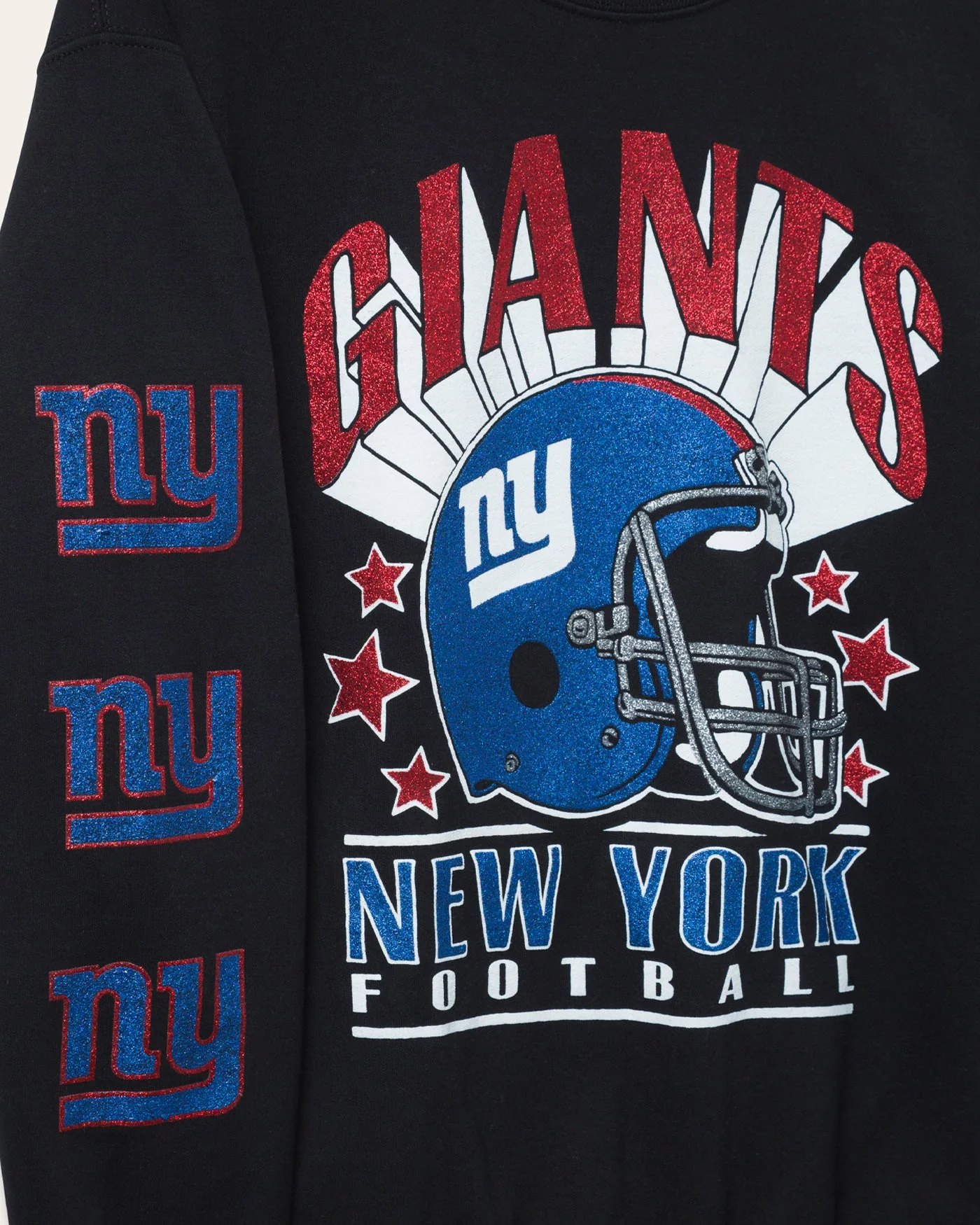 New York Giants Glitter Helmet Flea Market Crew Fleece - Image 4