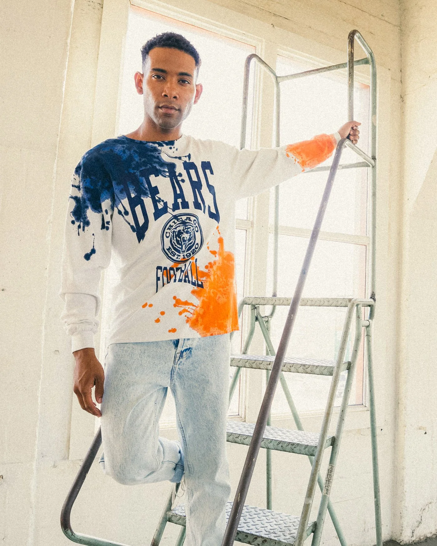 NFL Chicago Bears Tie Dye Long Sleeve Flea Market Tee - Image 2