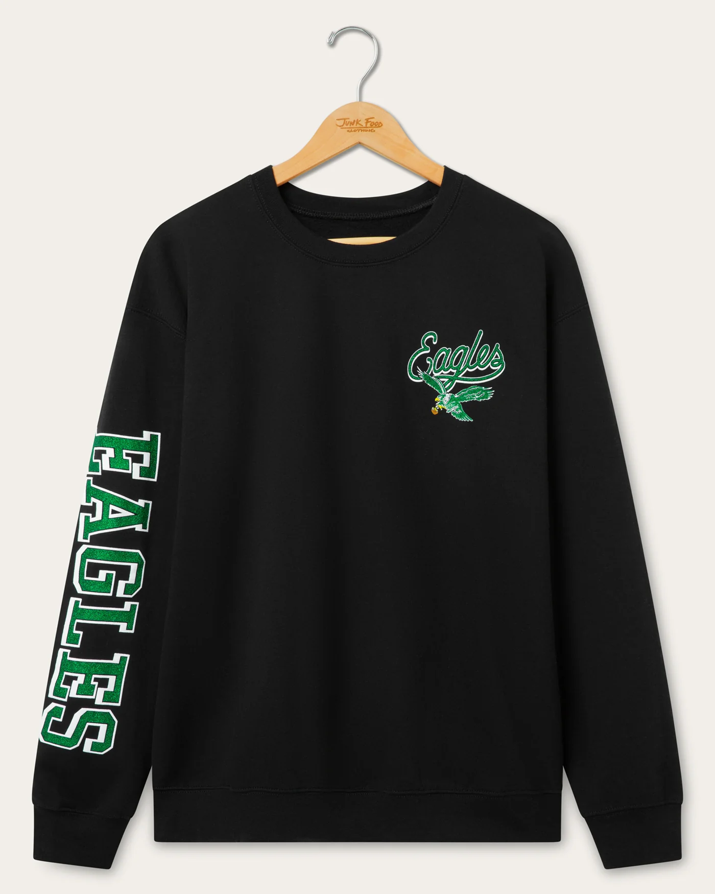 Philadelphia Eagles Glitter Flea Market Crew Fleece