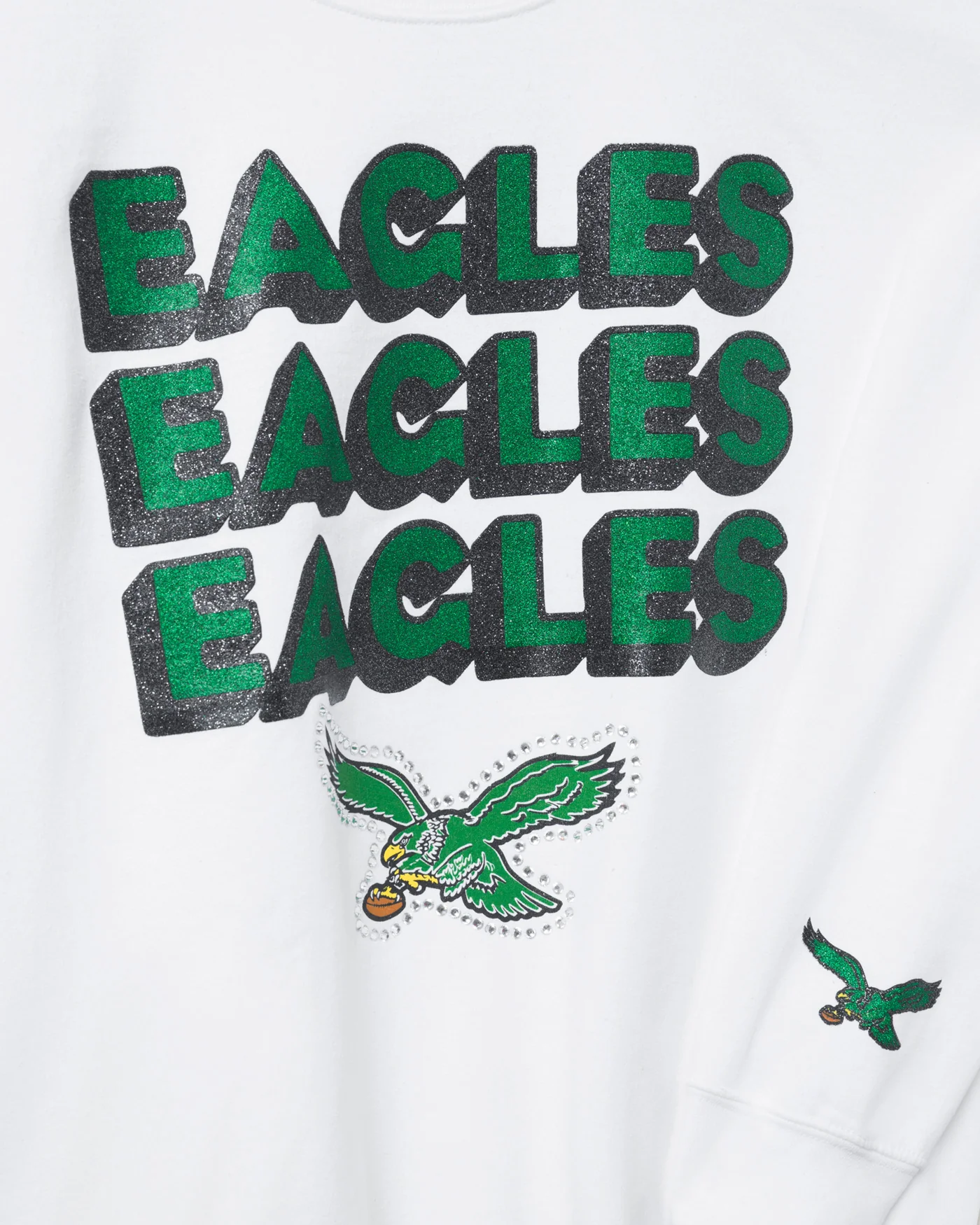 Philadelphia Eagles Repeat Bling Flea Market Crew Fleece - Image 5