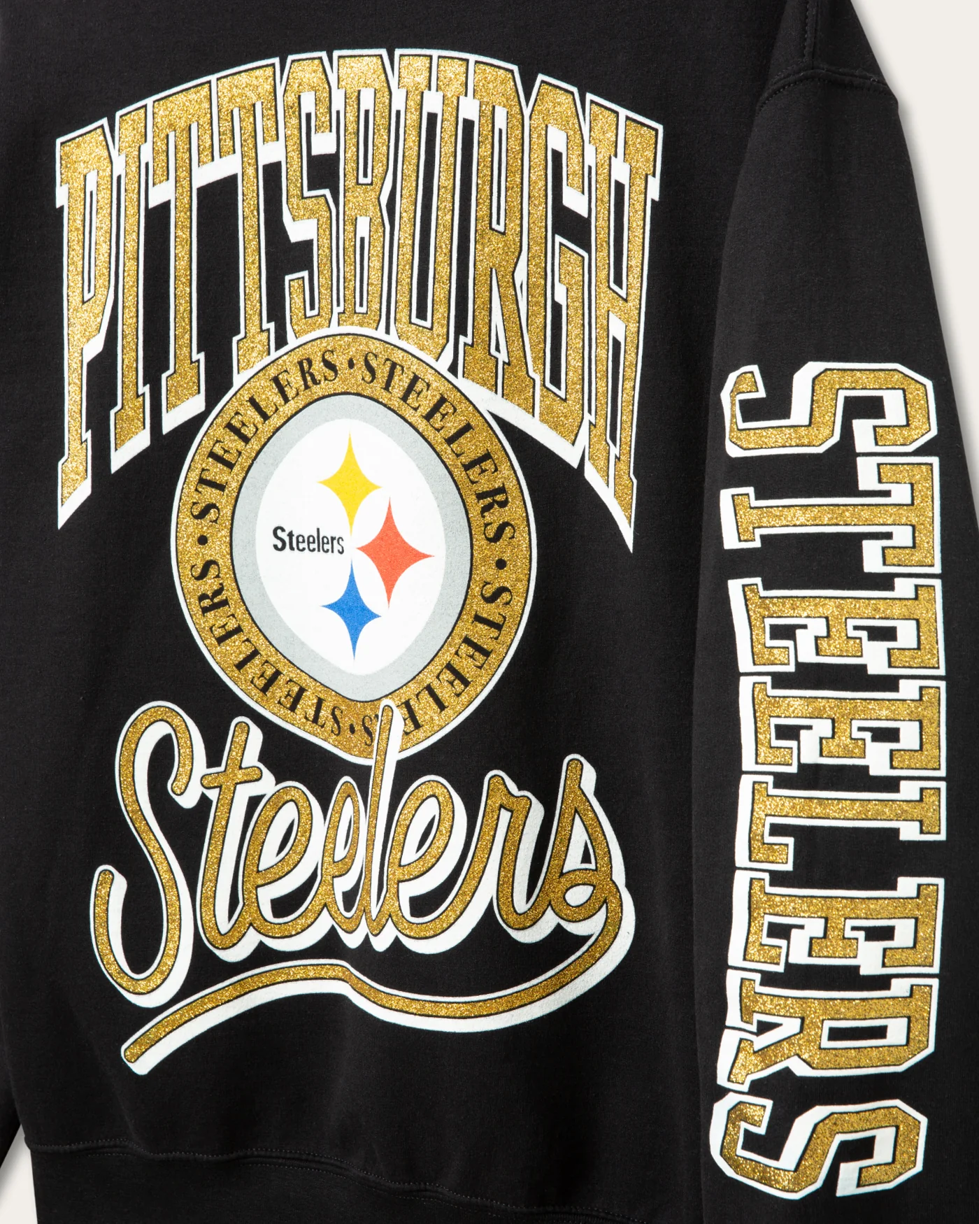 Pittsburgh Steelers Glitter Flea Market Crew Fleece - Image 3