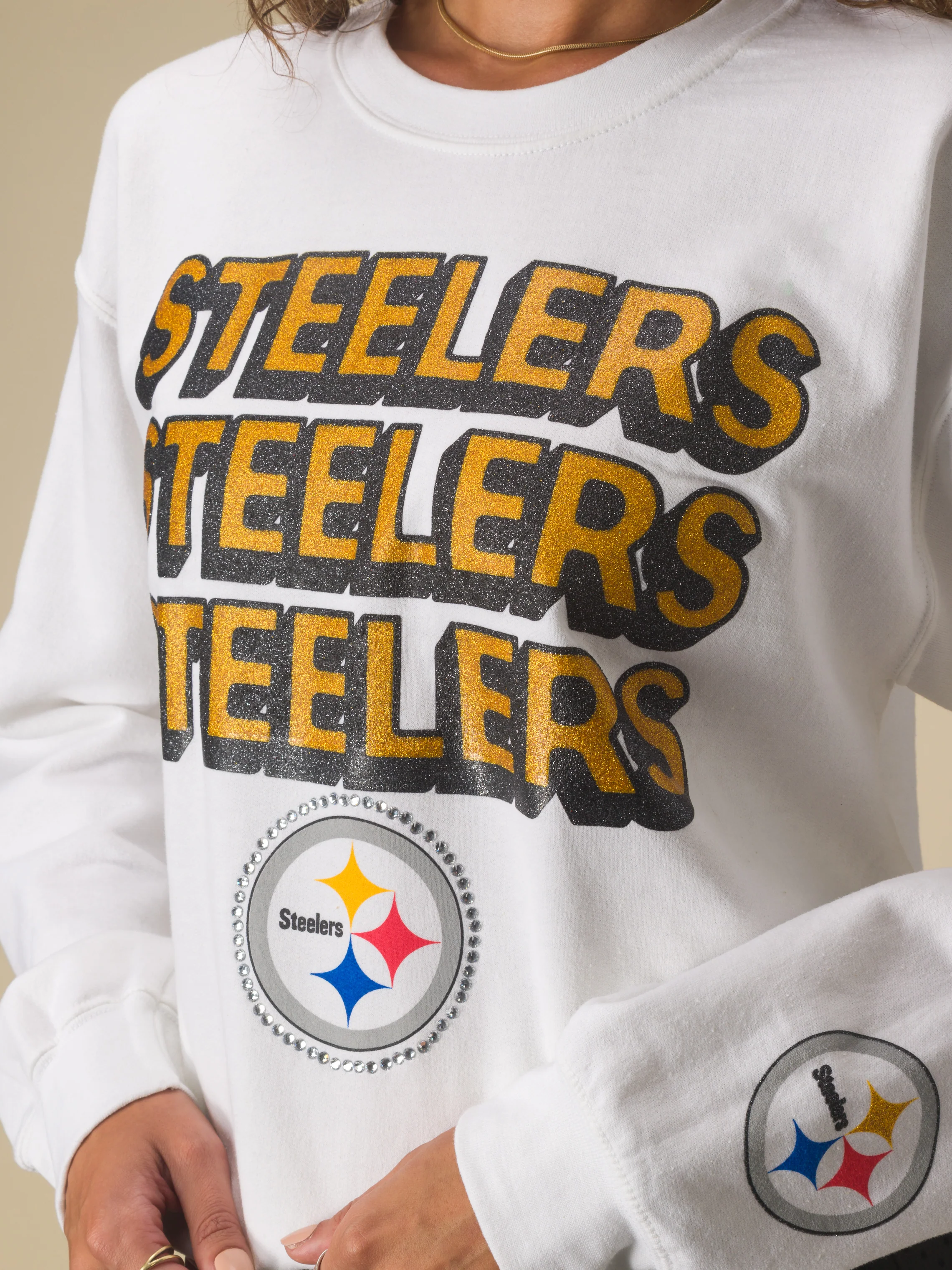 Pittsburgh Steelers Repeat Bling Flea Market Crew Fleece - Image 4