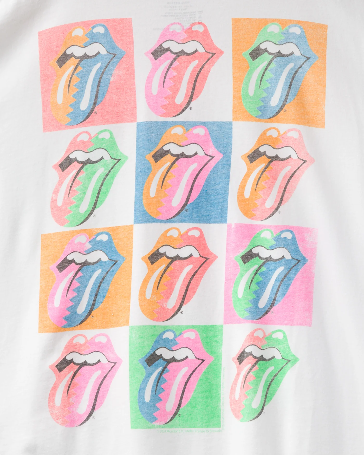 The Rolling Stones Checkered Hot Lips Oversized Tee - Image 5