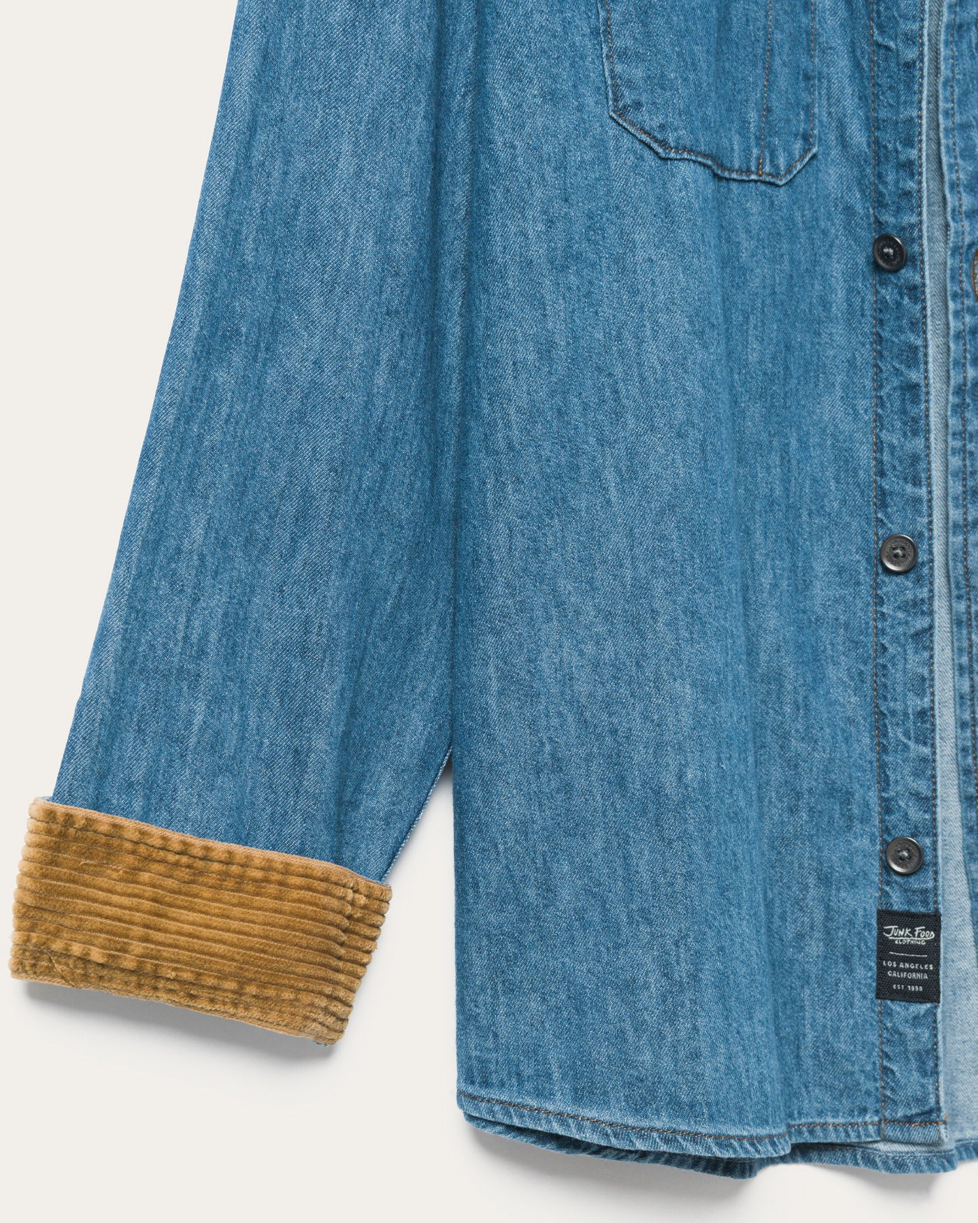Unisex Hemp Denim Corded Collar Work Shirt - Image 8
