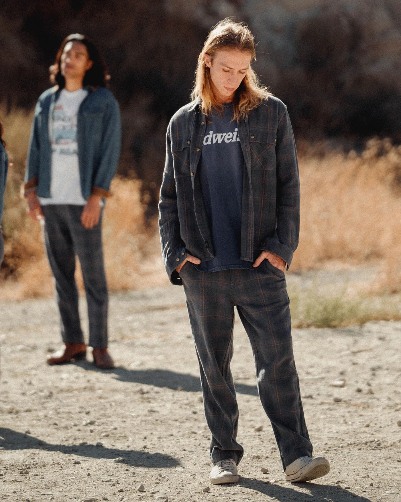 Unisex Twill Plaid Boxy Shirt - Image 3