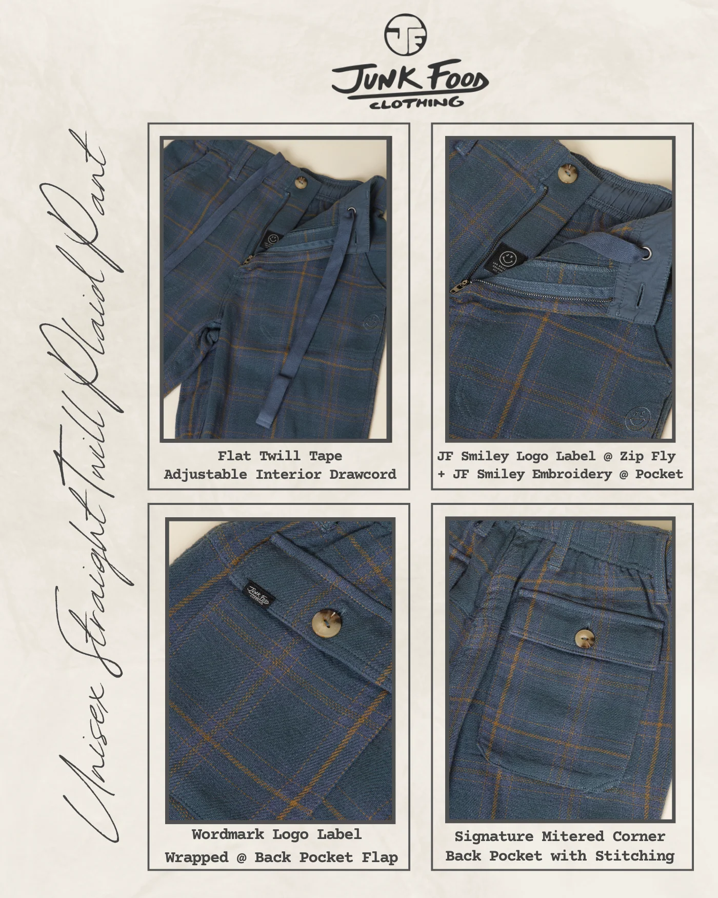 Unisex Straight Twill Plaid Pant - Image 10