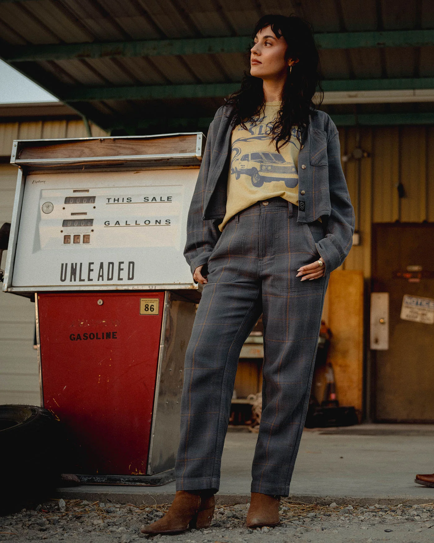 Unisex Straight Twill Plaid Pant - Image 3