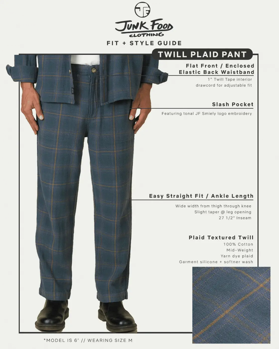 Unisex Straight Twill Plaid Pant - Image 9