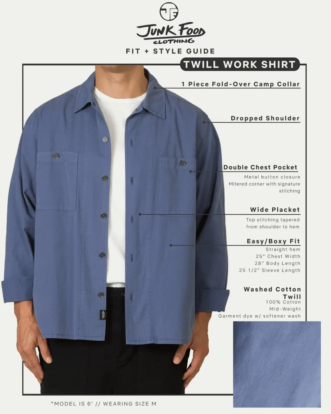 Unisex Washed Twill Work Shirt - Image 8