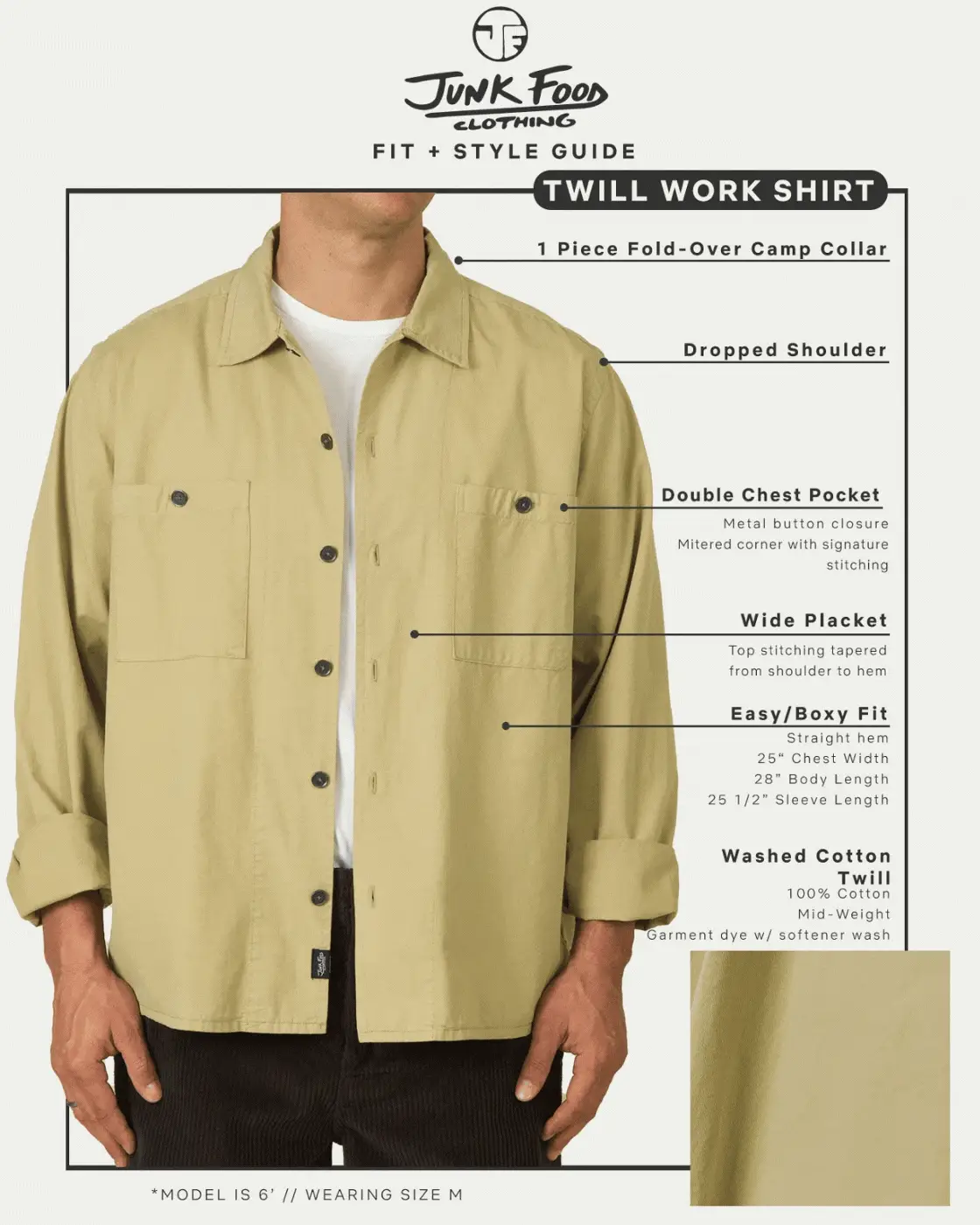 Unisex Washed Twill Work Shirt - Image 7