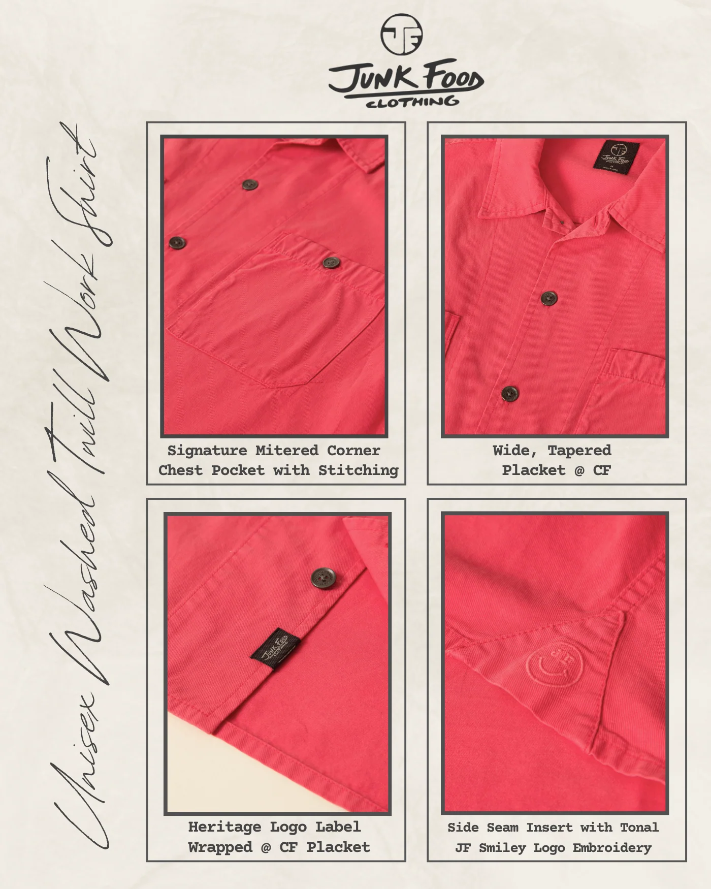 Unisex Washed Twill Work Shirt - Image 8