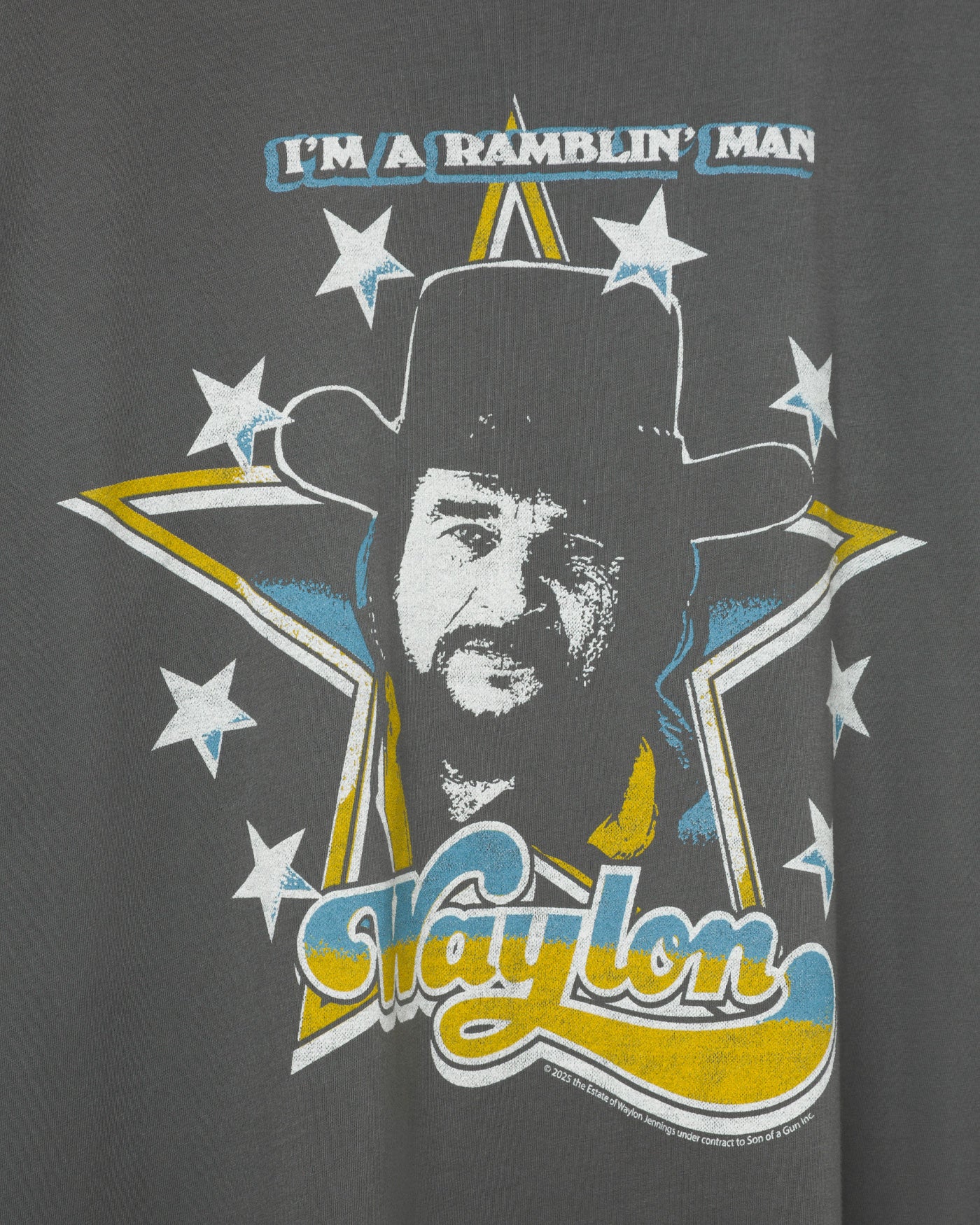 Waylon Jennings I'm a Ramblin' Man Oversized Tee - Image 4