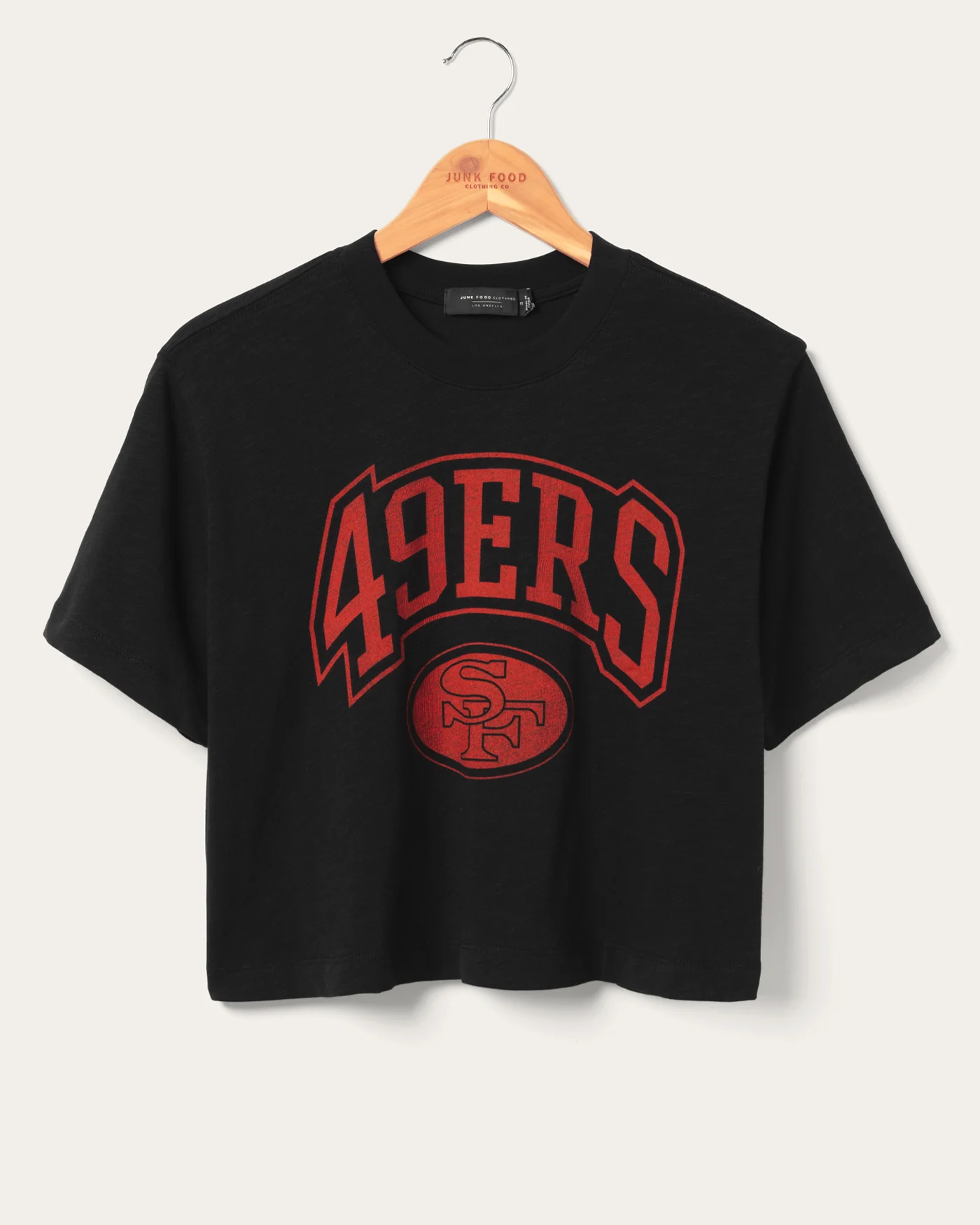 Women's San Francisco 49ers Blitz Mock Neck Crop Tee