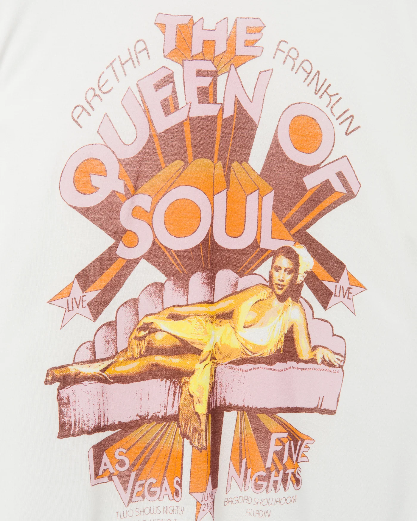 Women's Aretha Franklin Queen of Soul Vintage Tissue Tee - Image 4