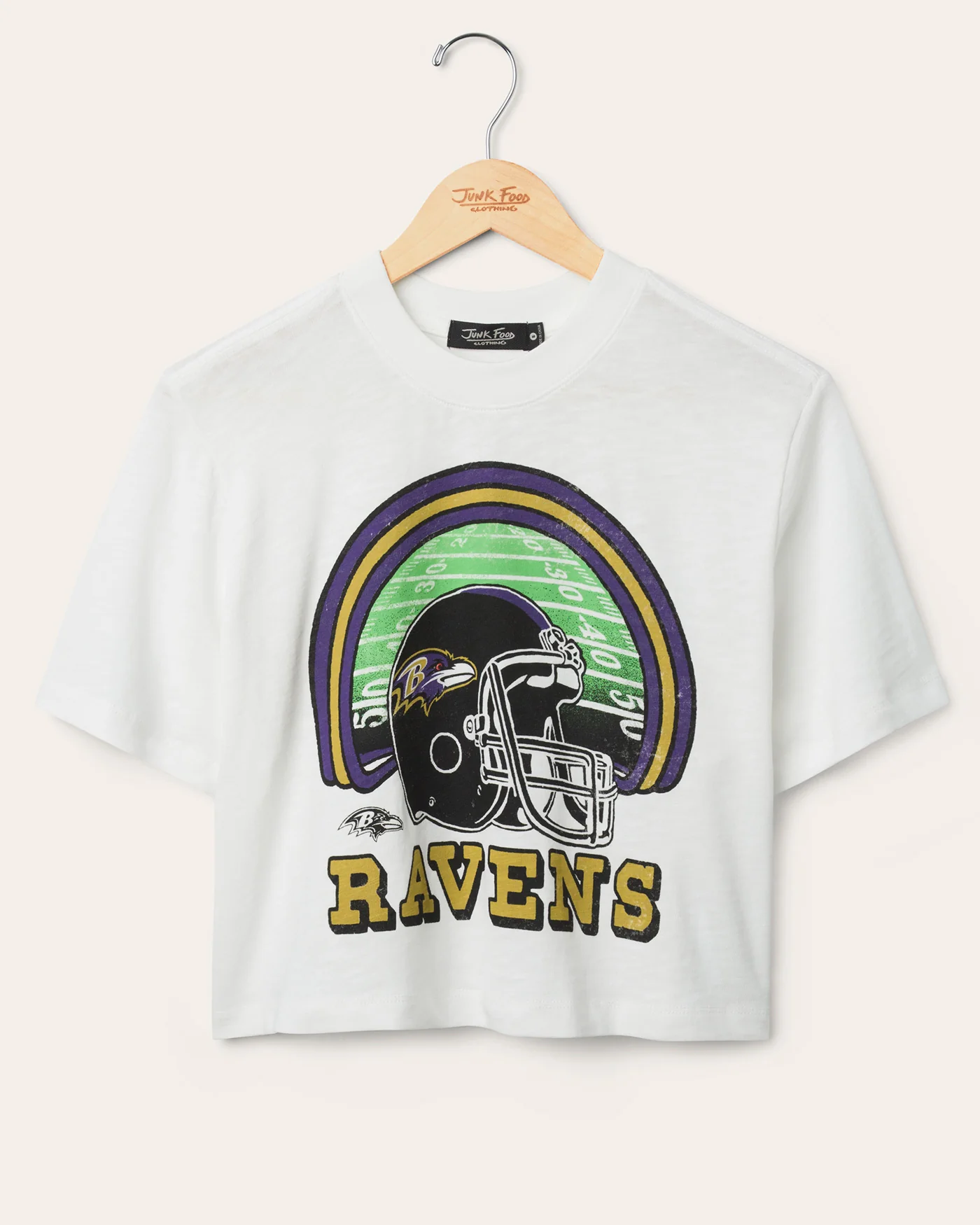 Women's Baltimore Ravens Game Time Mock Neck Crop Tee