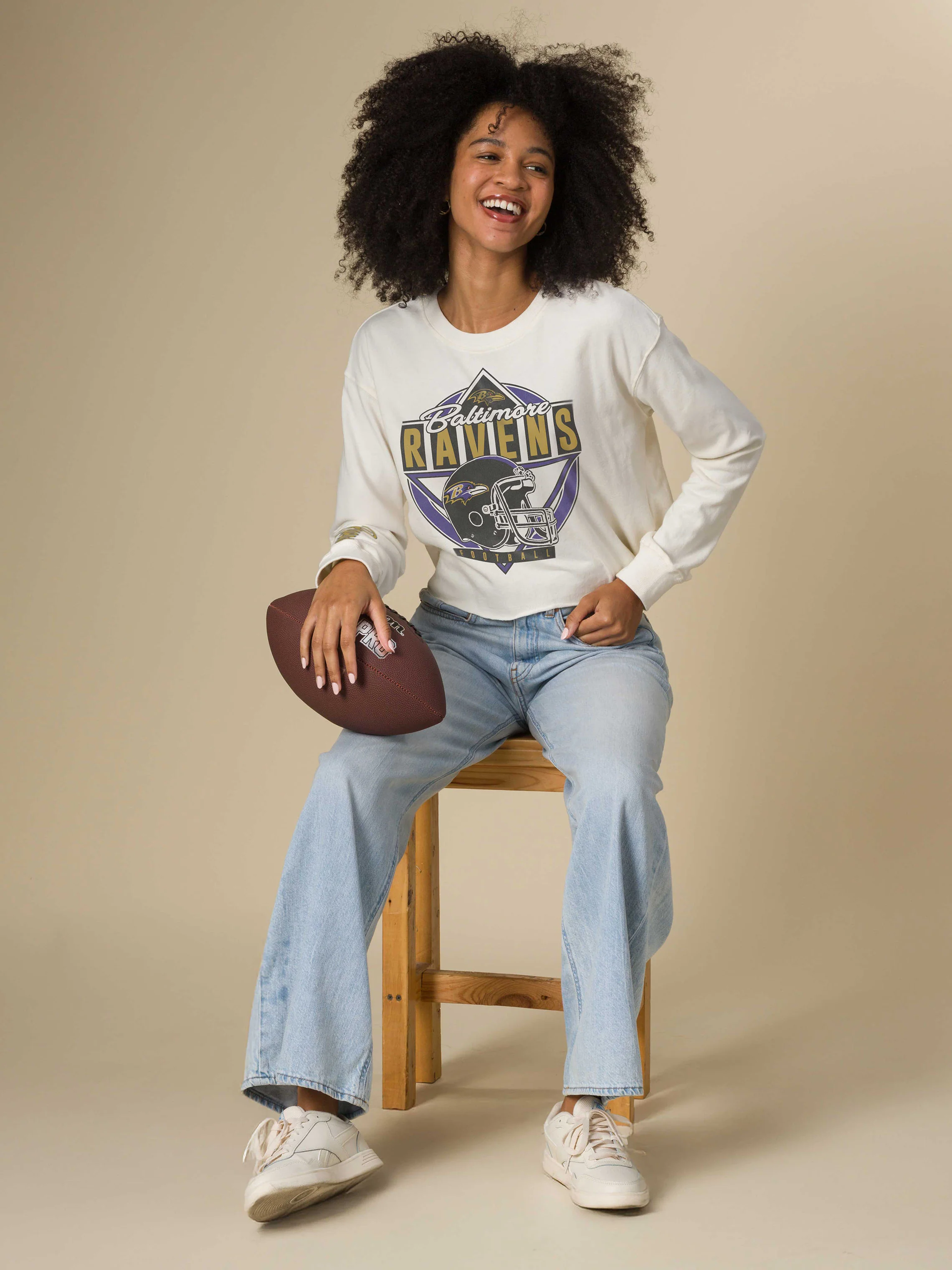 Women's Baltimore Ravens Helmet Crop Fleece - Image 2