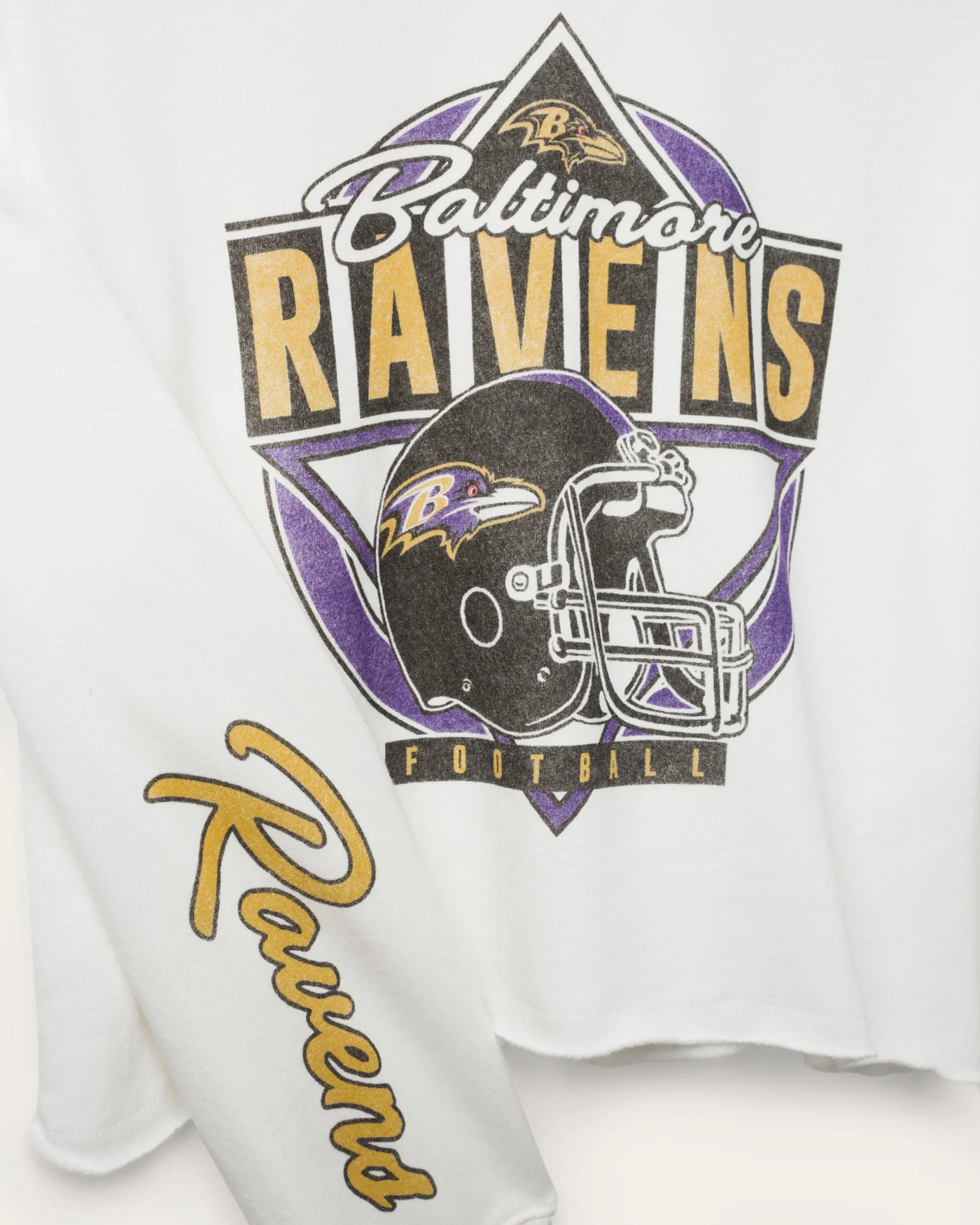 Women's Baltimore Ravens Helmet Crop Fleece - Image 5