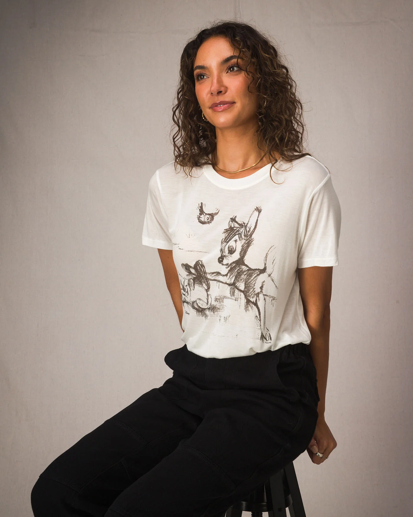 Women's Bambi Sketch Vintage Tissue Tee - Image 2