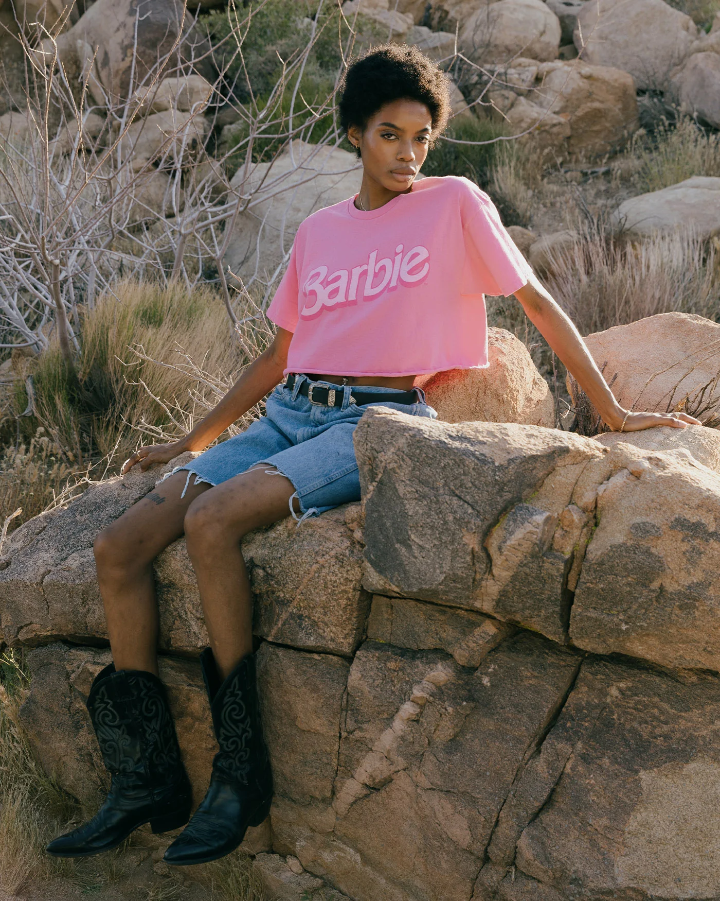 Women's Barbie Flea Market Crop Tee - Image 3