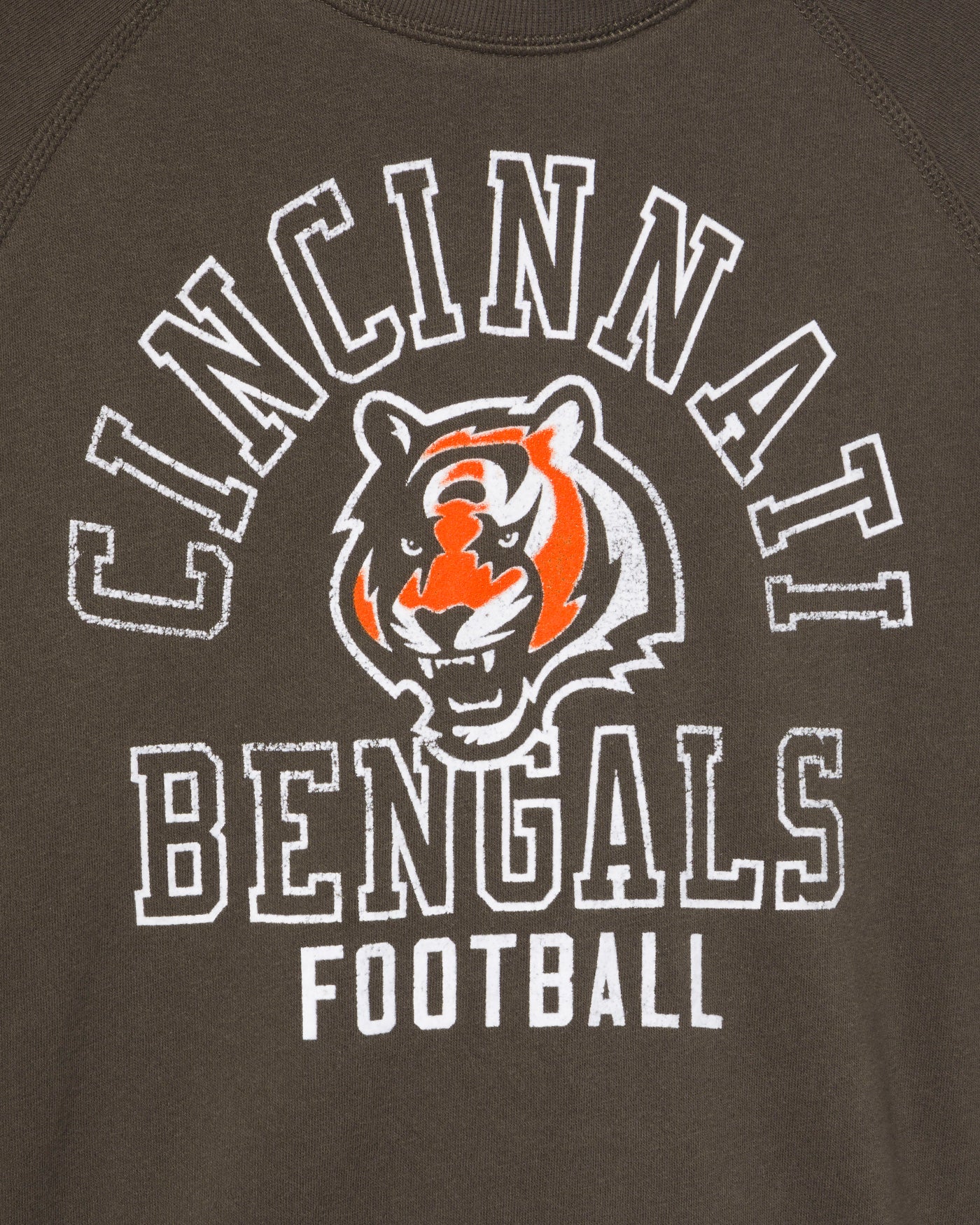 Women's Cincinnati Bengals Flocked Raglan Crew Fleece - Image 3