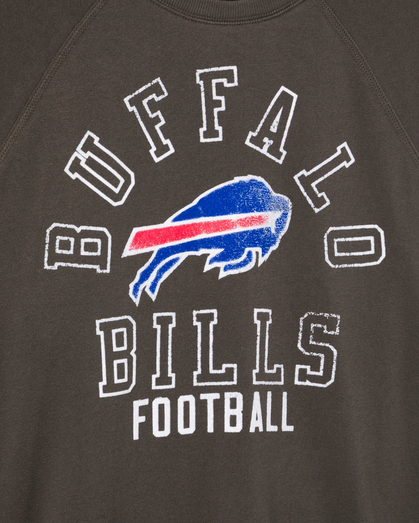 Women's Buffalo Bills Flocked Raglan Crew Fleece - Image 3