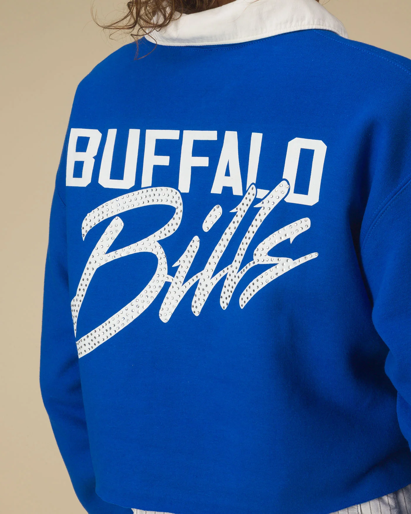 Women's Buffalo Bills Bling Flea Market Crop Fleece - Image 2