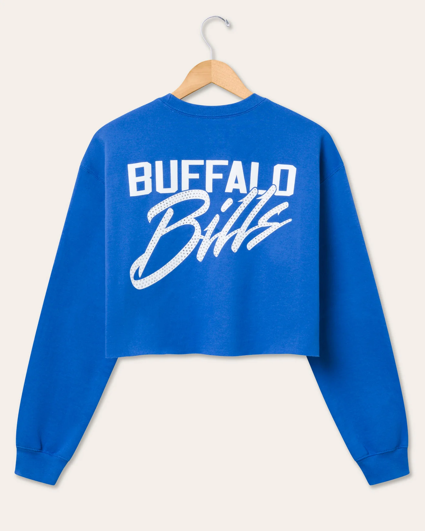 Women's Buffalo Bills Bling Flea Market Crop Fleece - Image 4